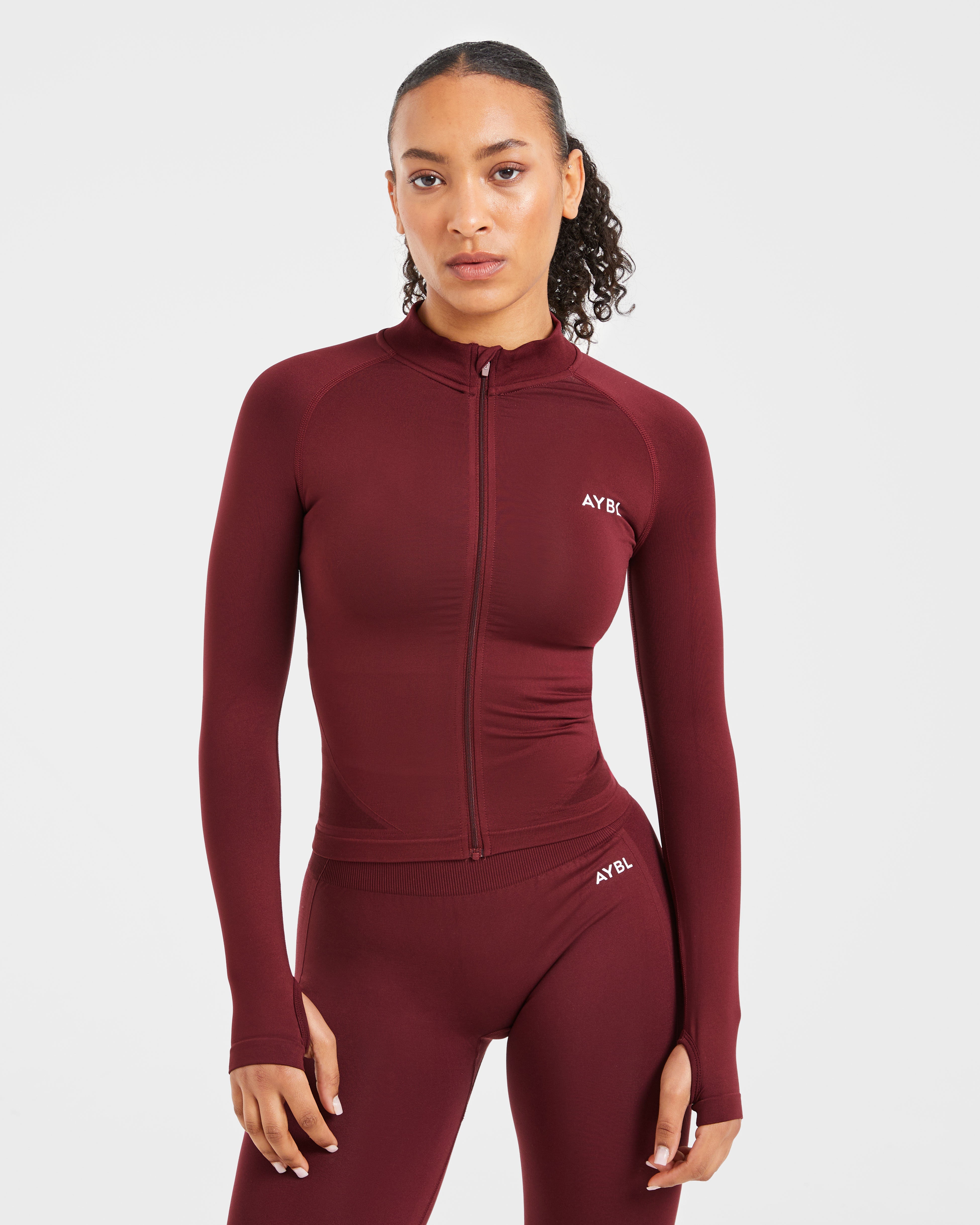 Empower Seamless Full Zip Jacket - Rot Wine