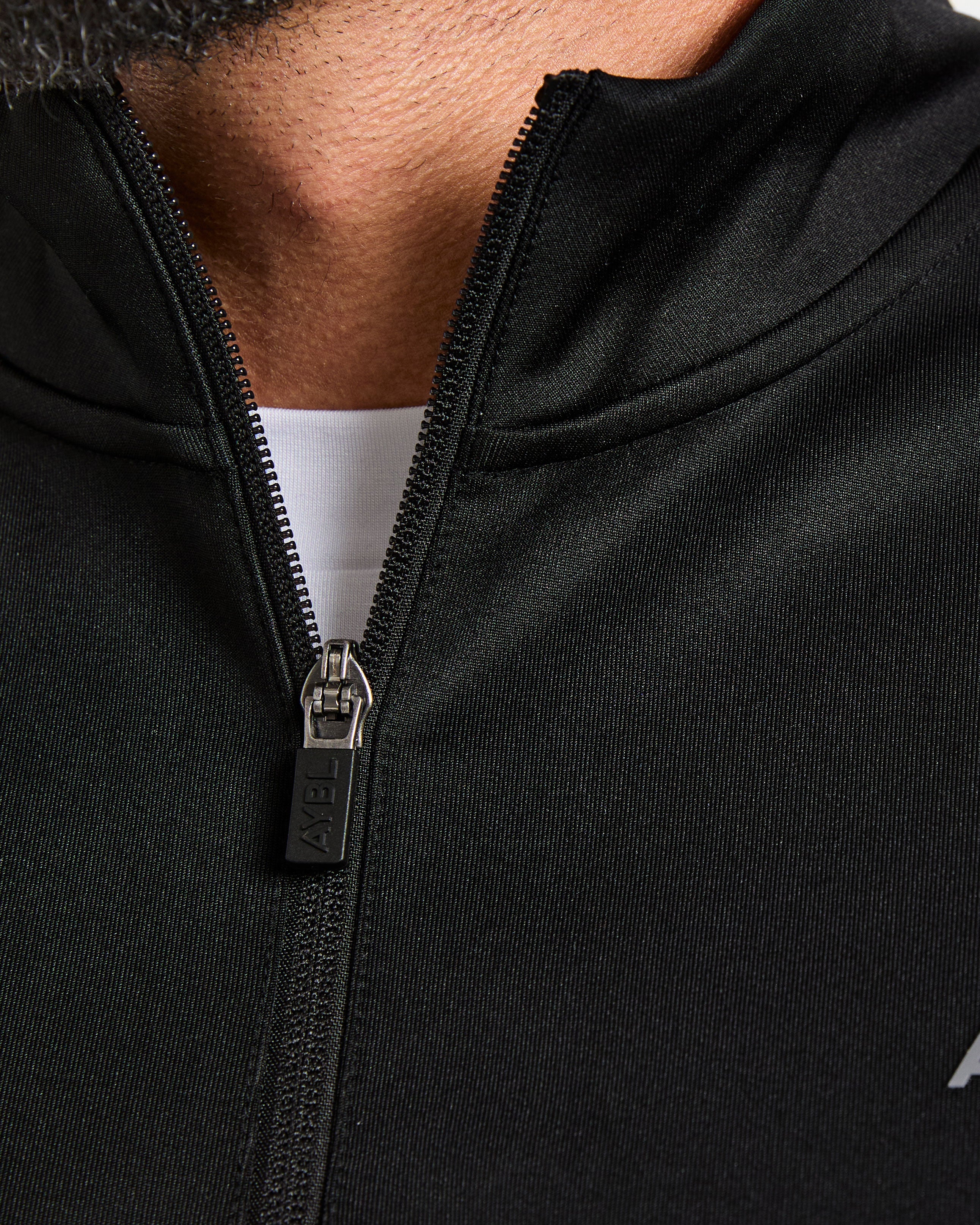 Classic Track 1/4 Zip Pullover - Schwarz/Charcoal