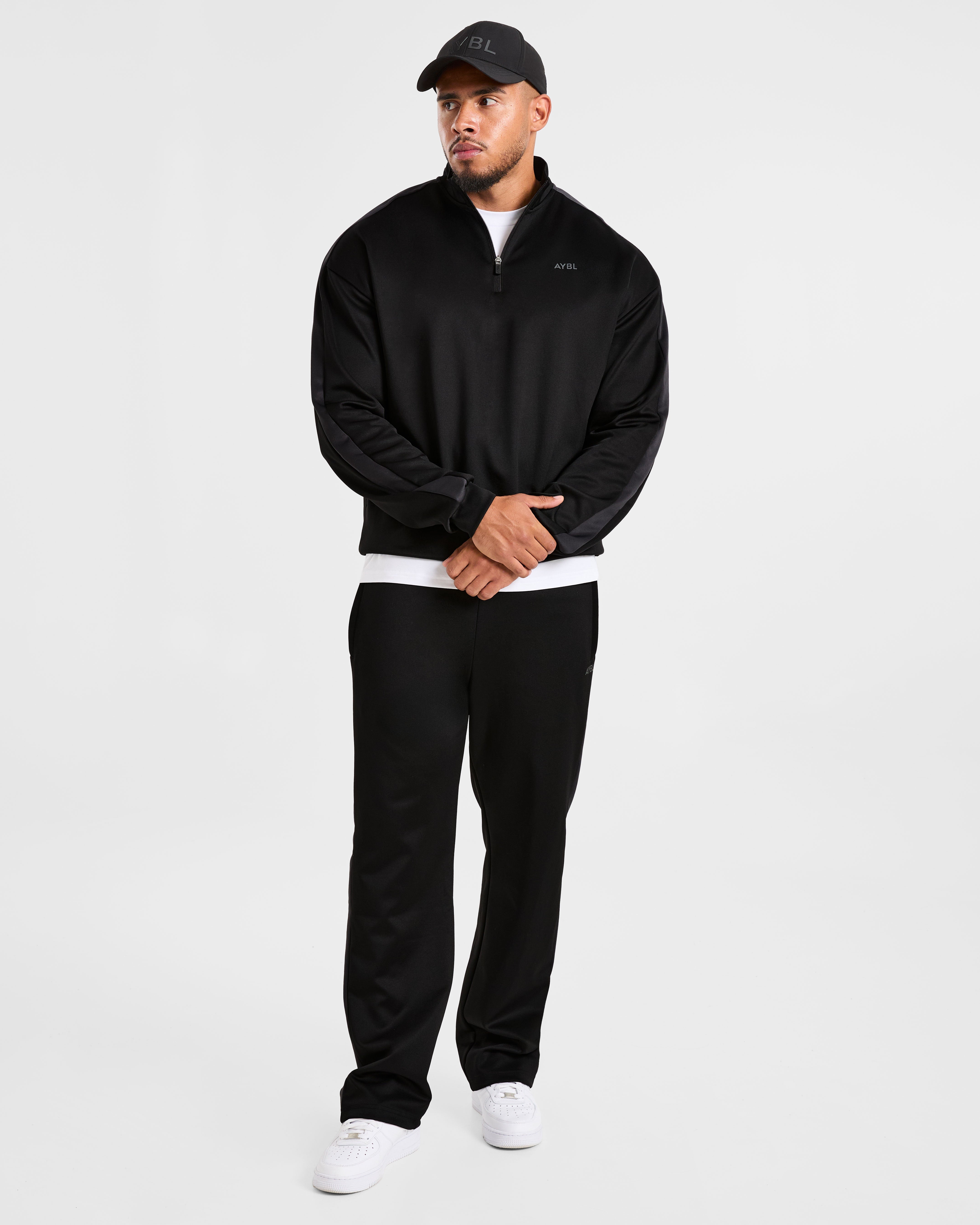 Classic Track Straight Leg Joggers - Schwarz/Charcoal
