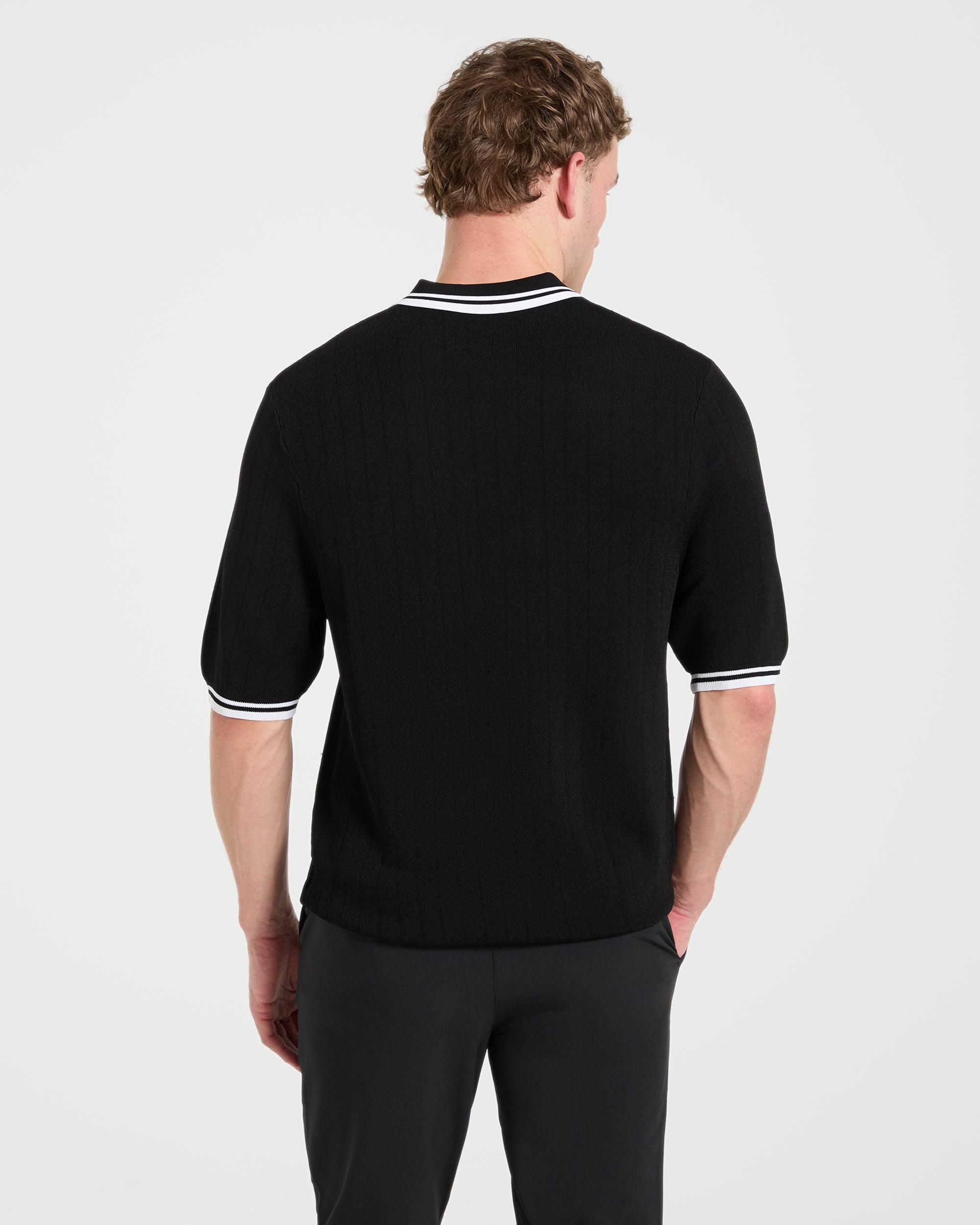 Classic Knitted Polo - Black