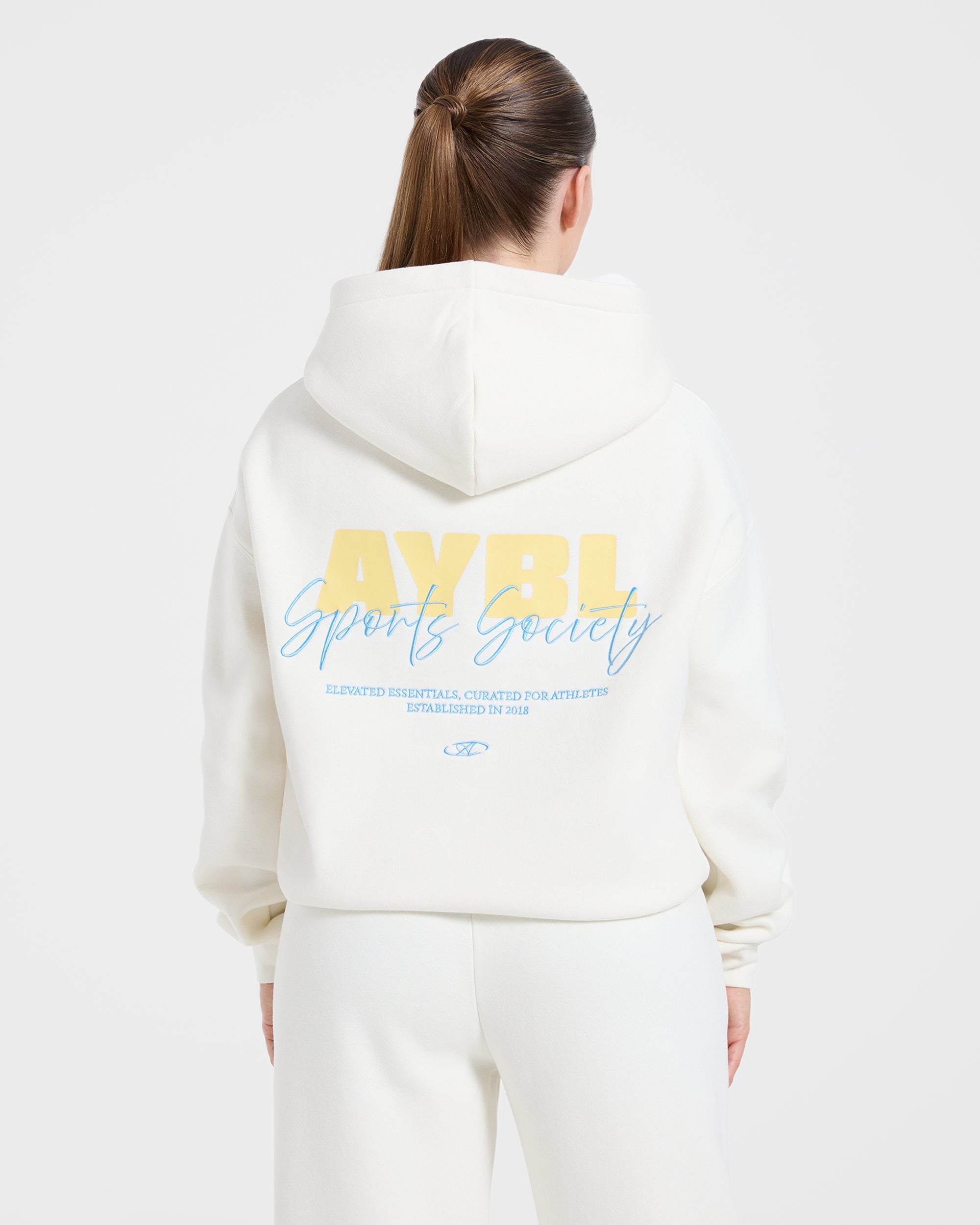Sports Society Oversized Hoodie - Off Weiß