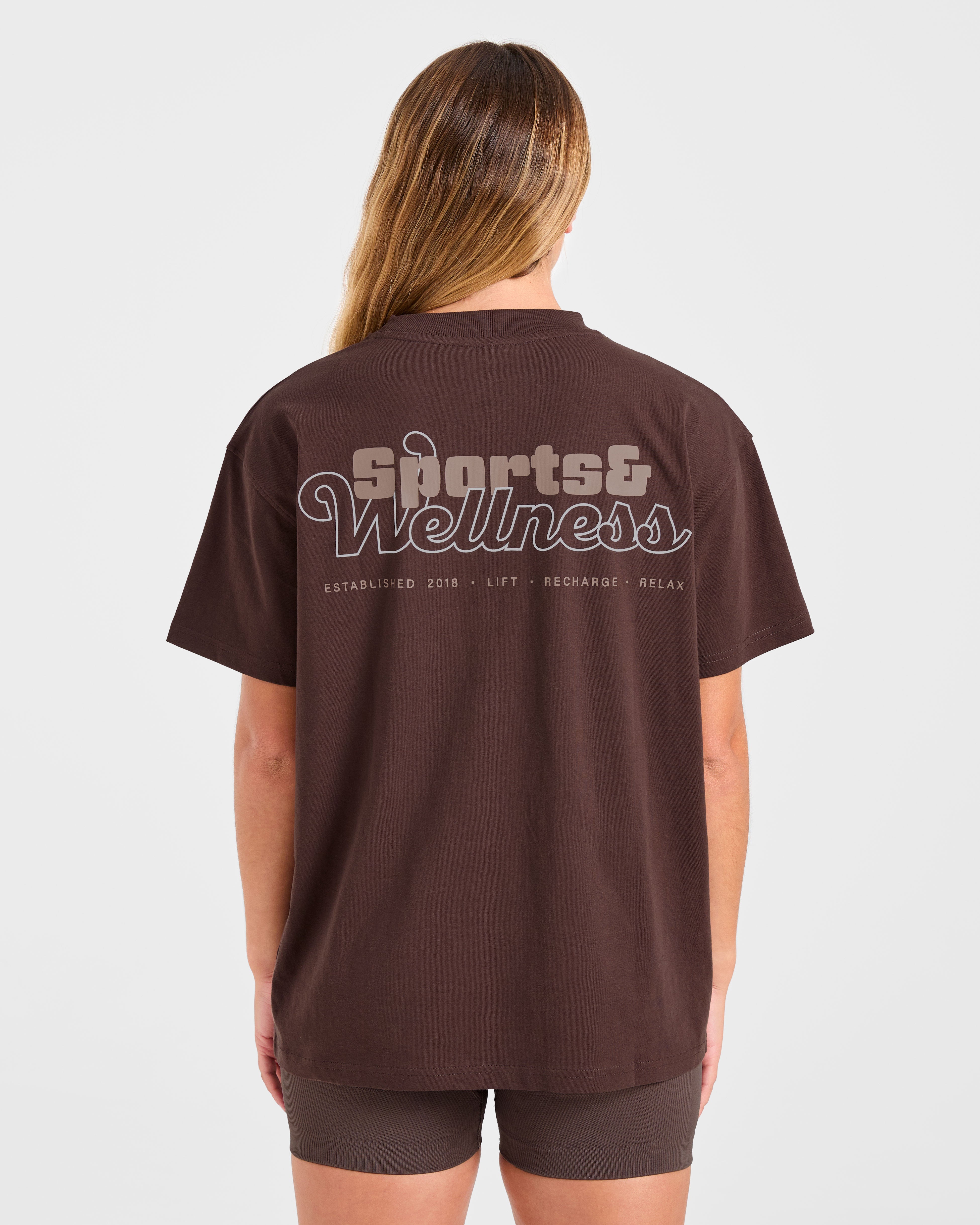 Sports Wellness Oversized T Shirt - Braun