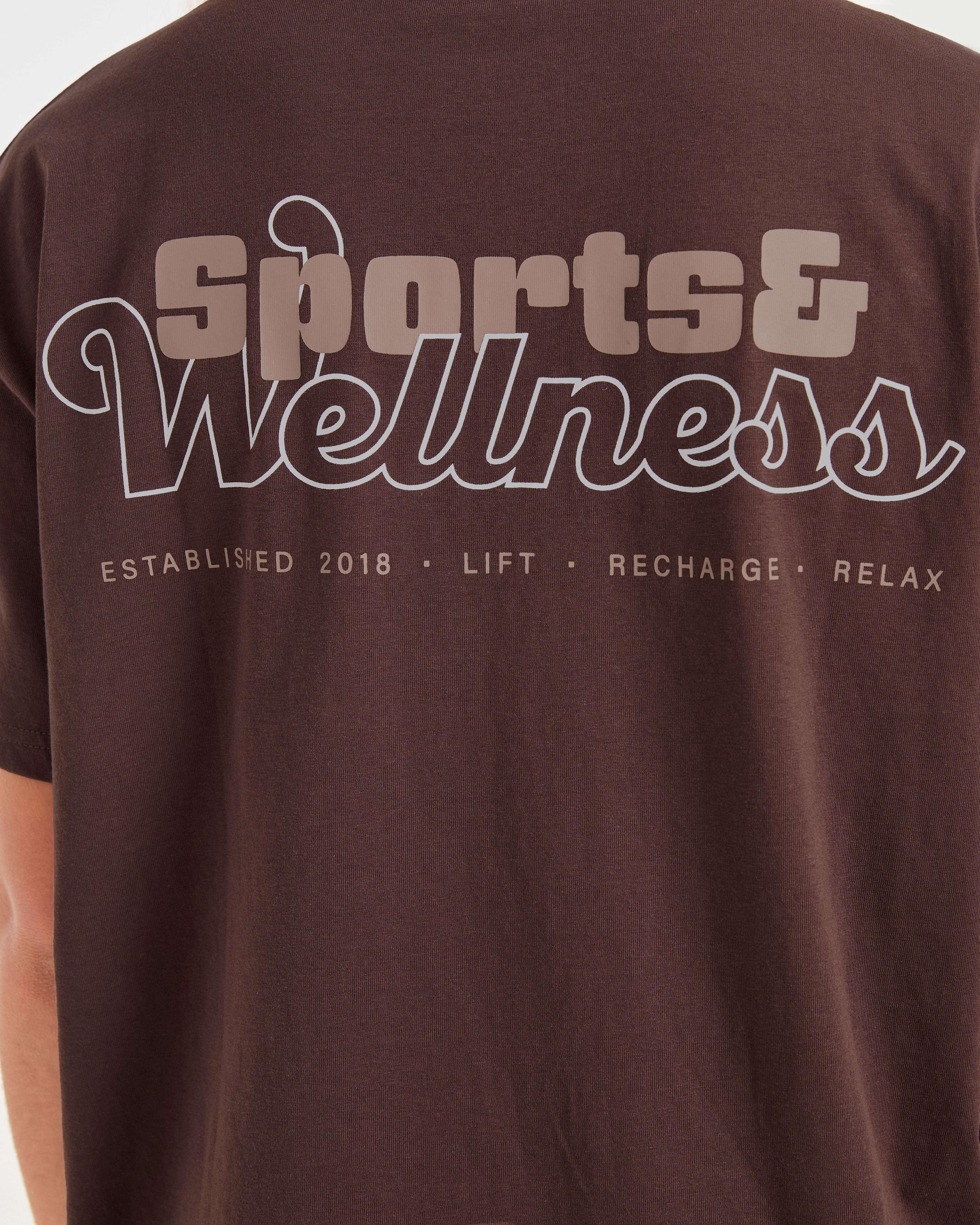 Sports Wellness Oversized T Shirt - Braun