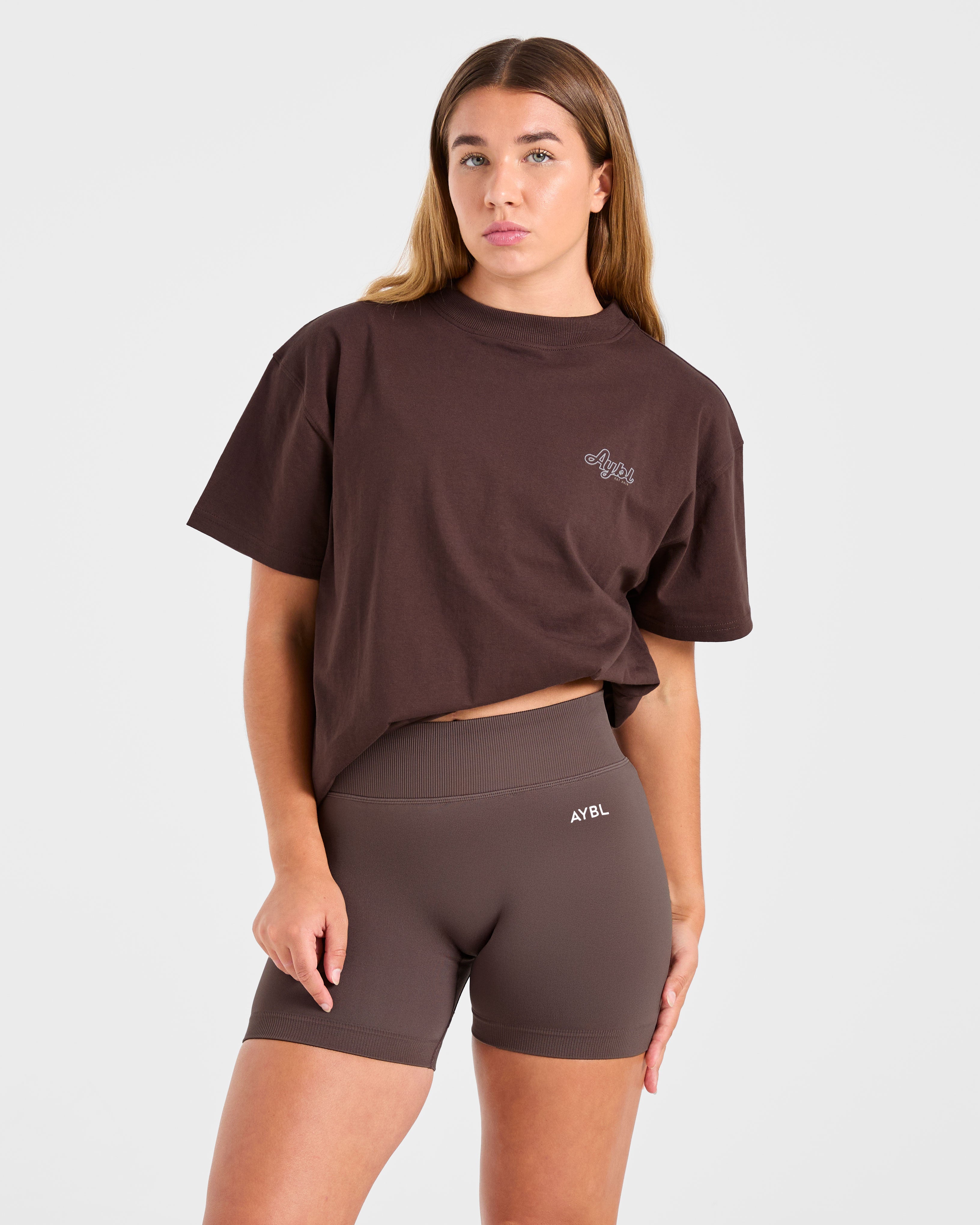 Sports Wellness Oversized T Shirt - Braun