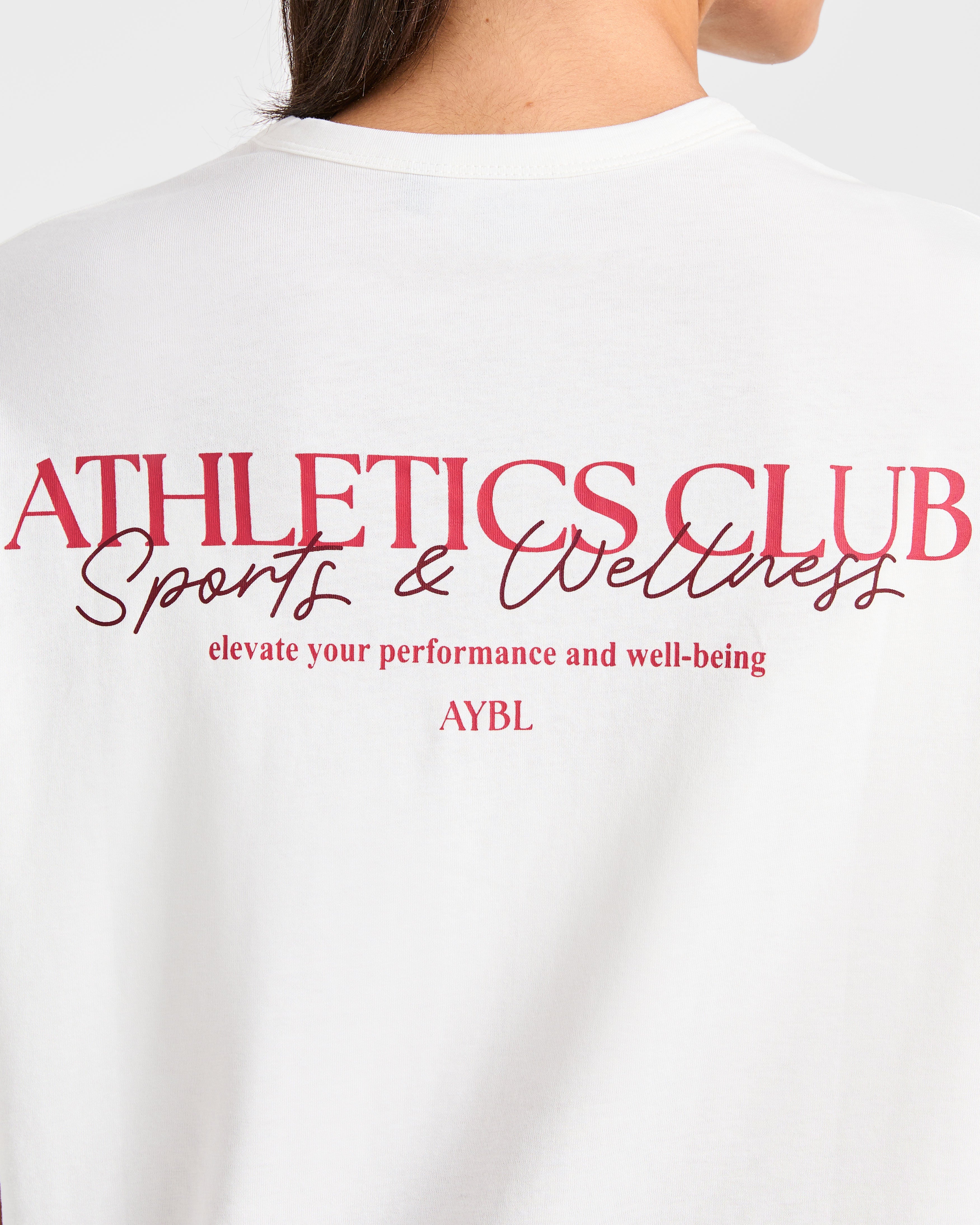 Athletics Club Oversized T Shirt - Off Weiß