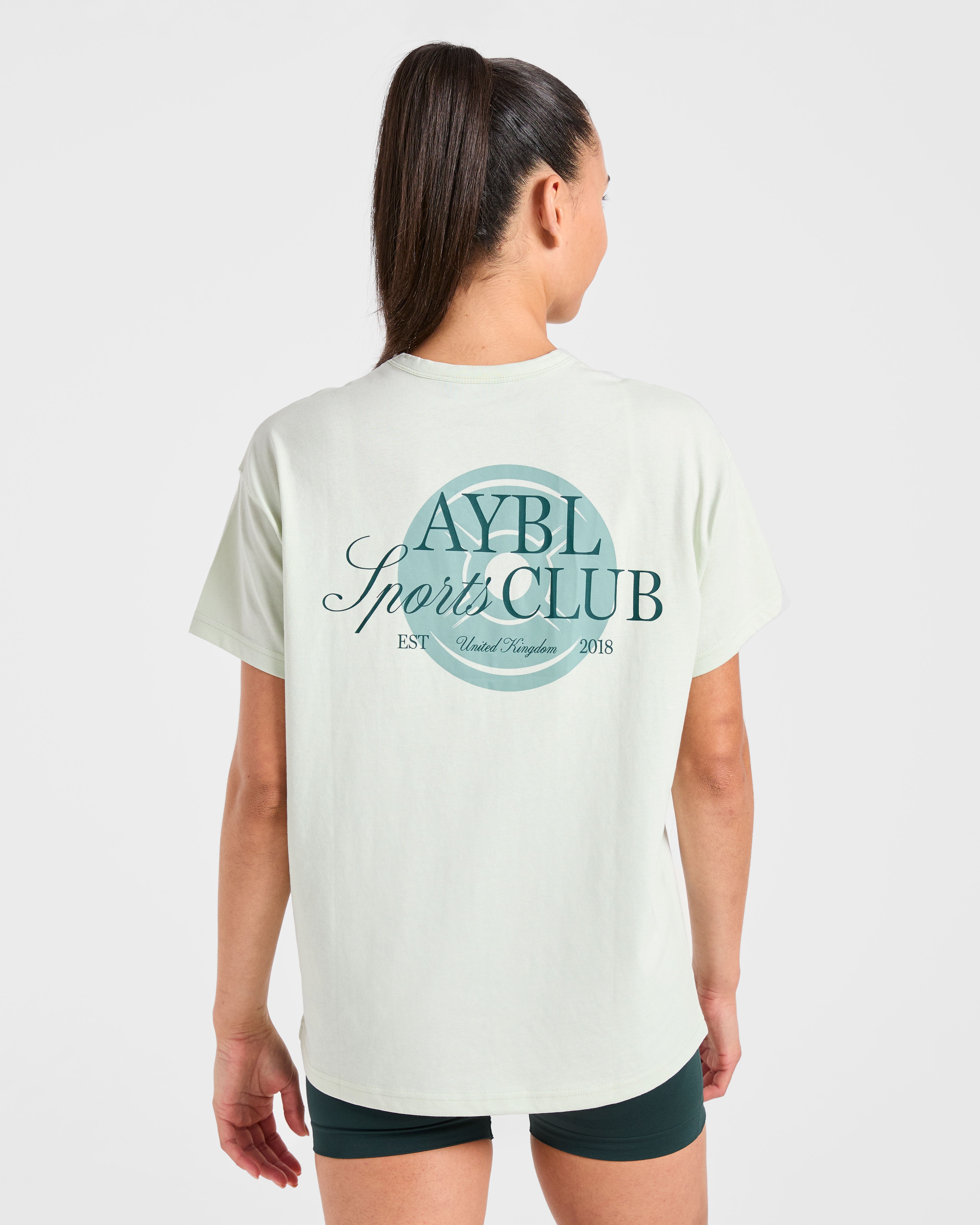 AYBL Sports Club Script Oversized T Shirt - Grün