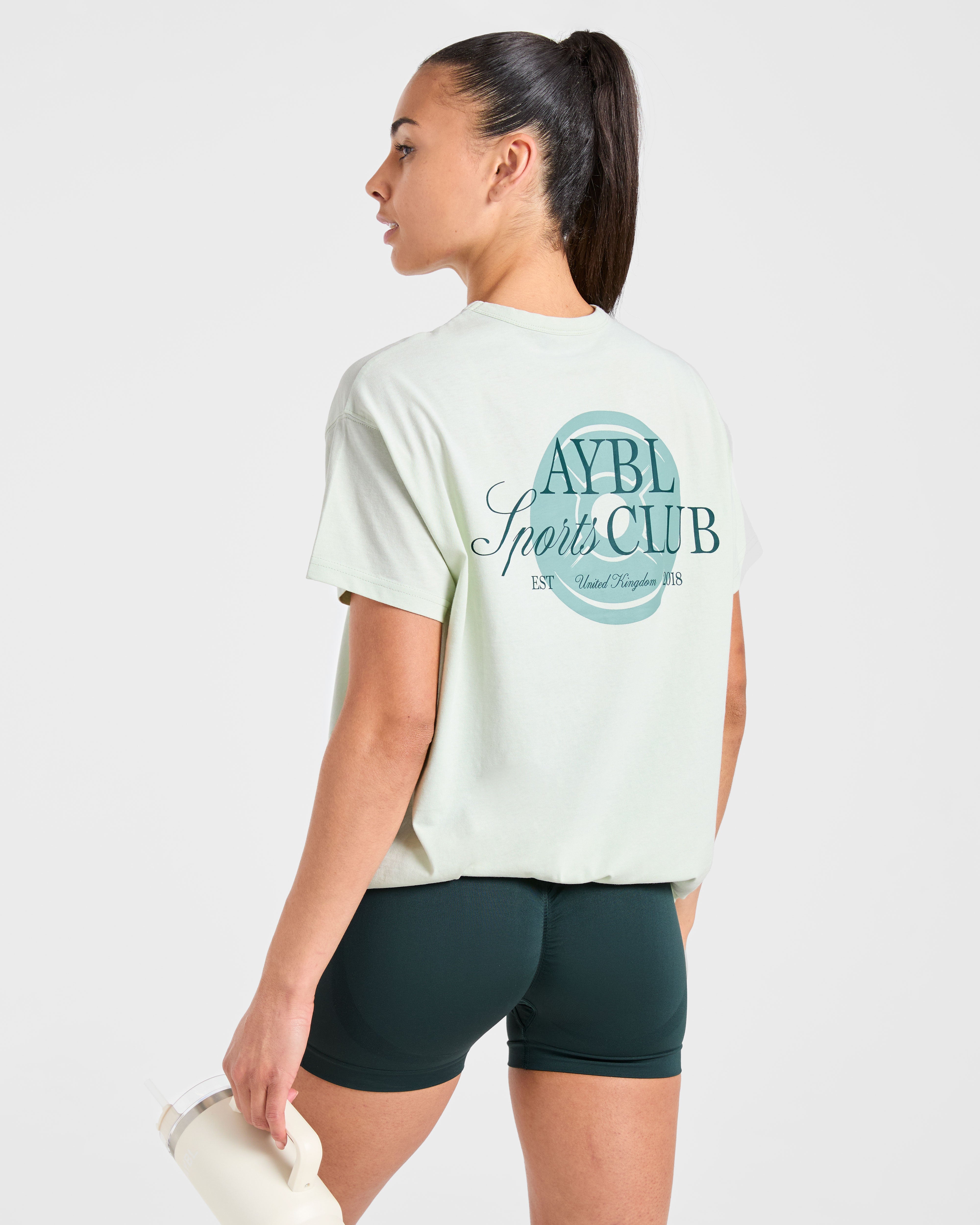 AYBL Sports Club Script Oversized T Shirt - Grün