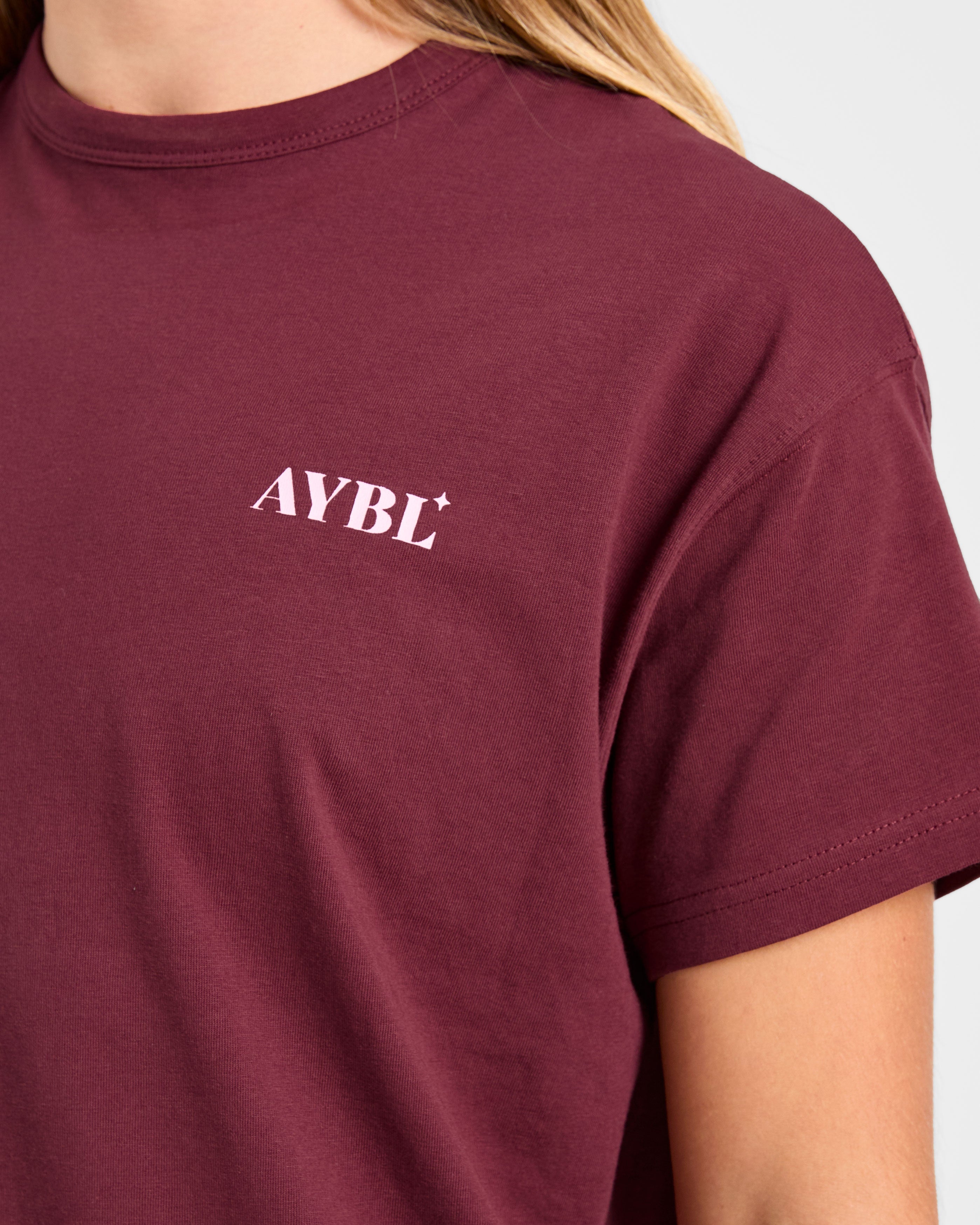 Dedicate To The Journey Oversized T Shirt - Burgunderrot