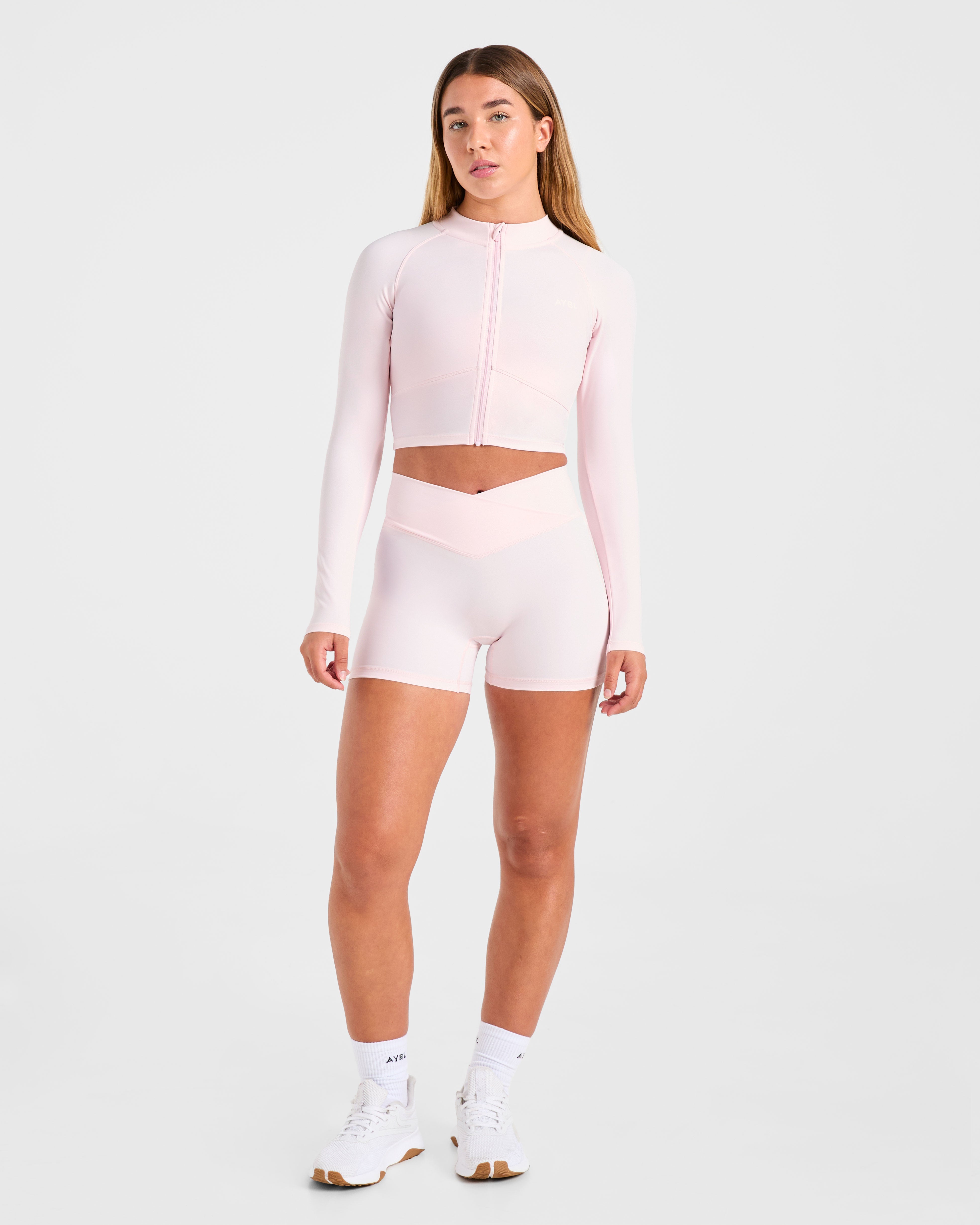 Sculpt Wrap Zip Up Jacket - Iced Rosa