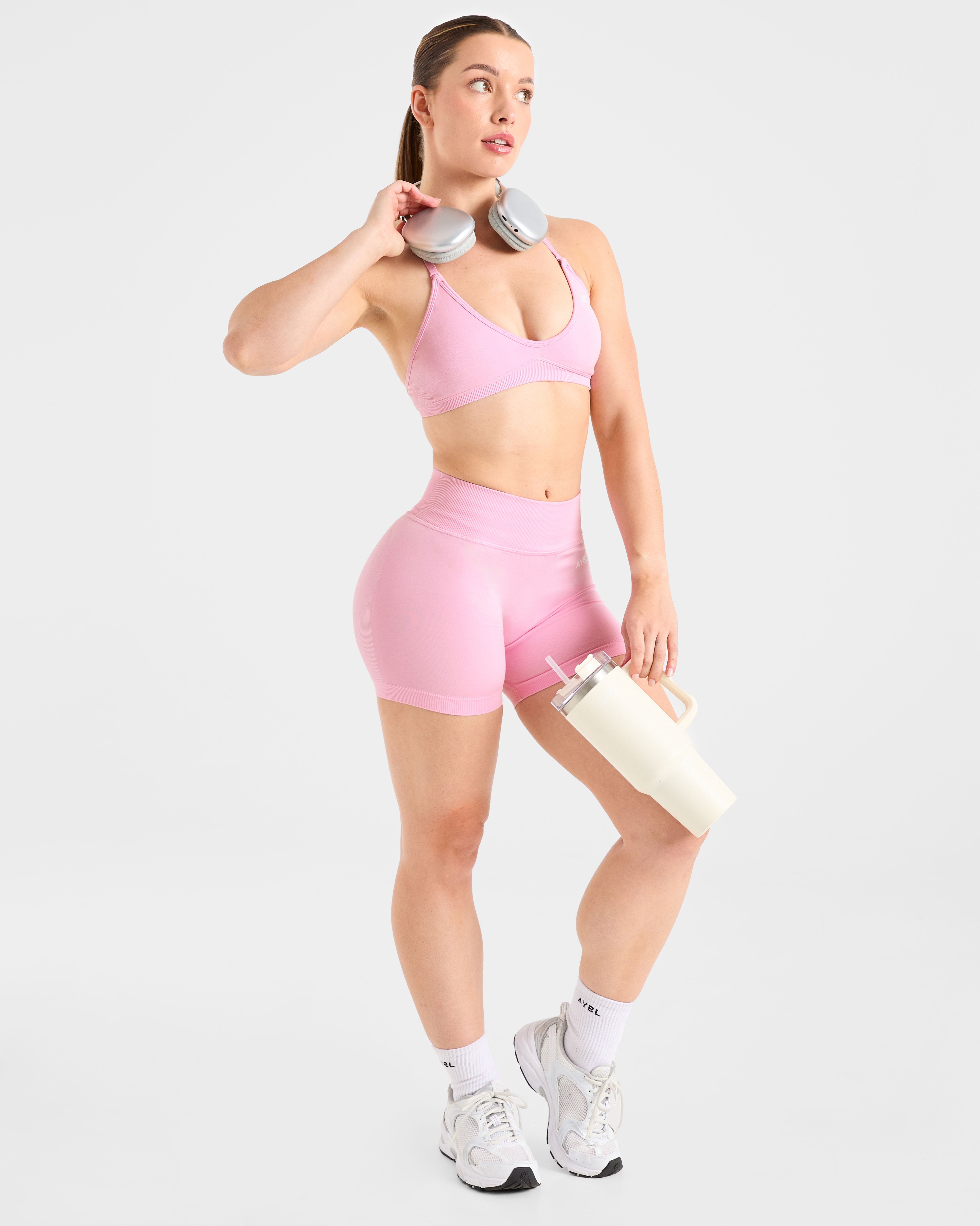 Adapt Seamless Strappy Sports Bra - Spring Rosa