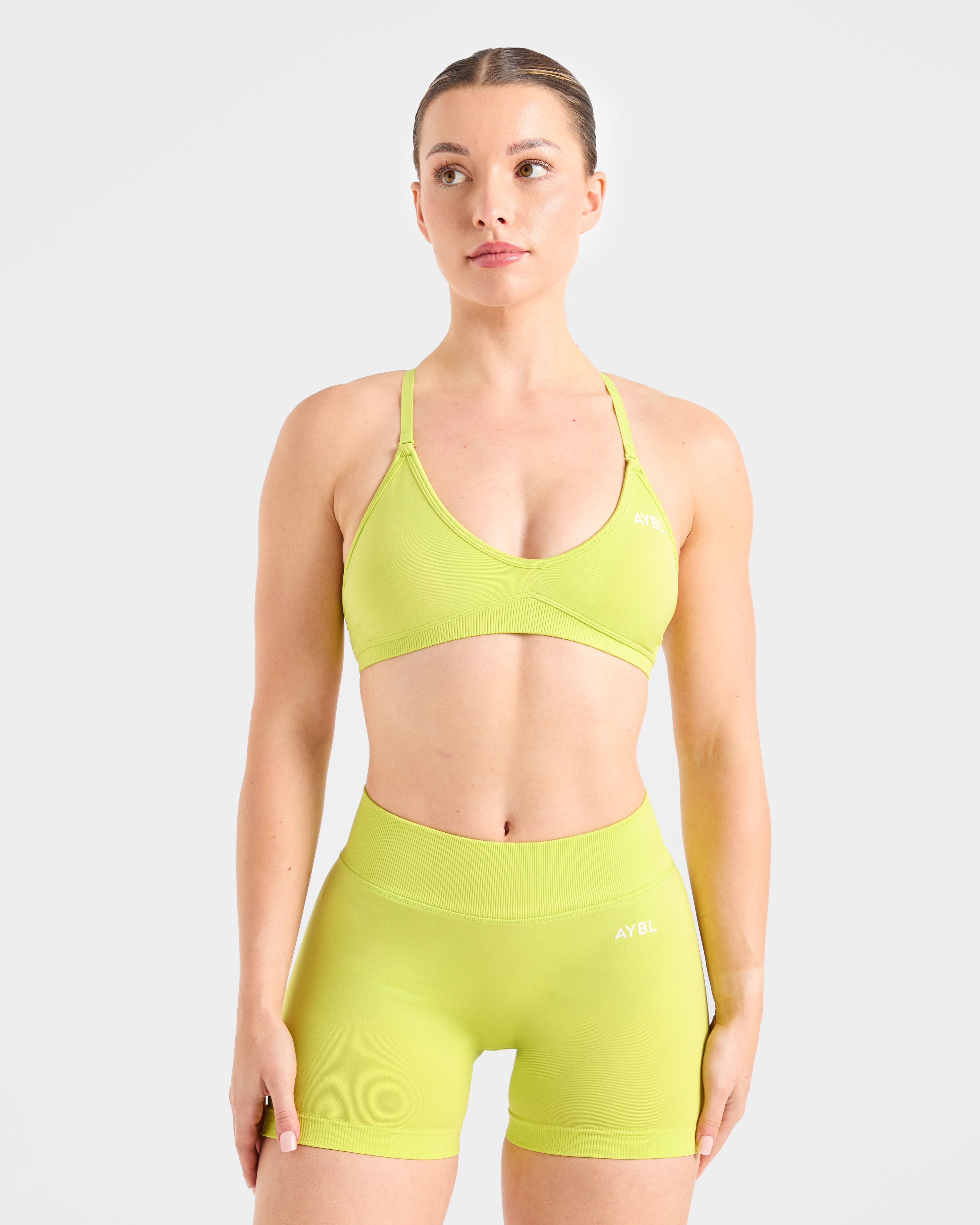 Adapt Seamless Strappy Sports Bra - Lime Grün