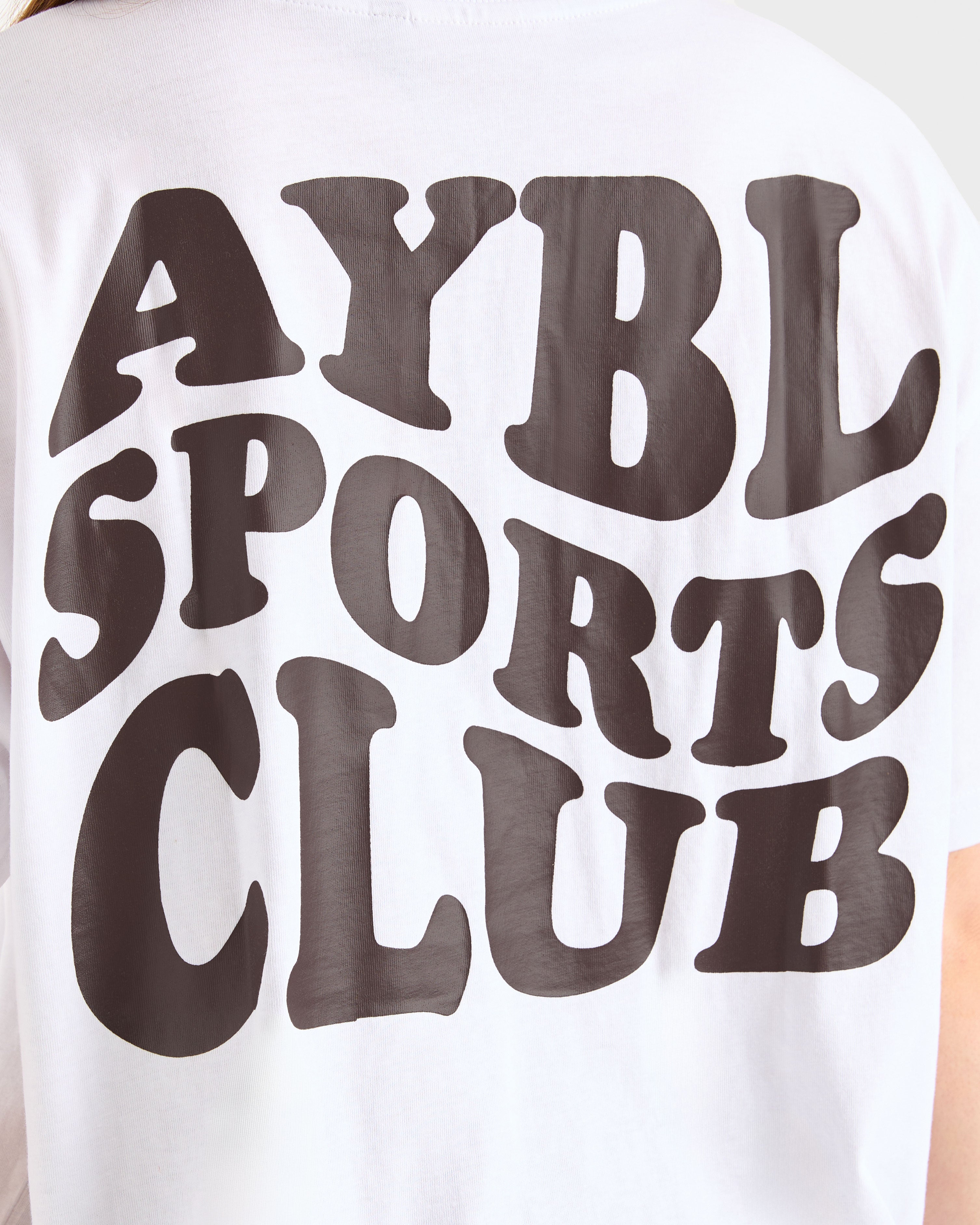 Sports Club Wavy Oversized T Shirt - Weiß/Cocoa Brown