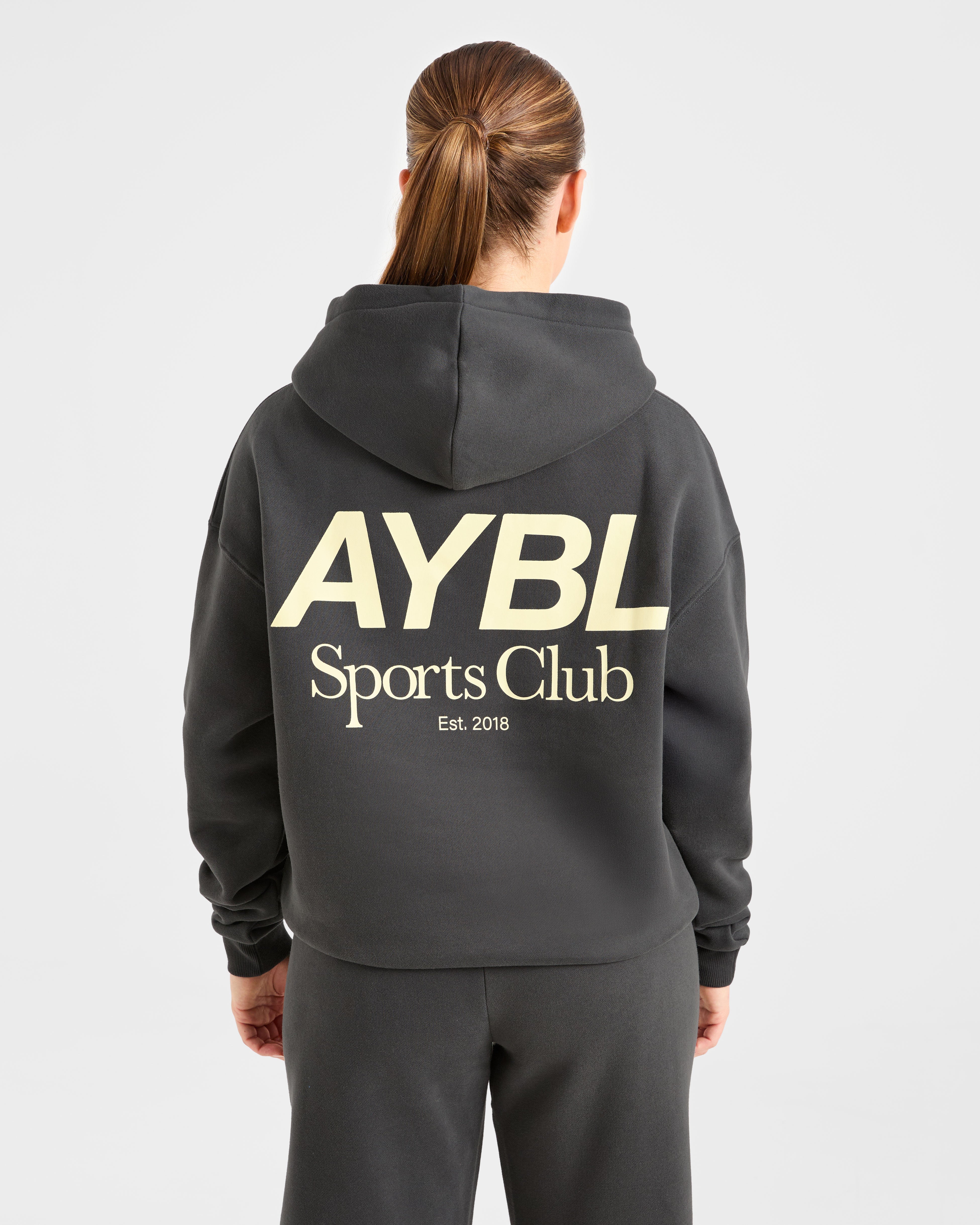 AYBL Sports Club Oversized Hoodie - Charcoal/Gelb