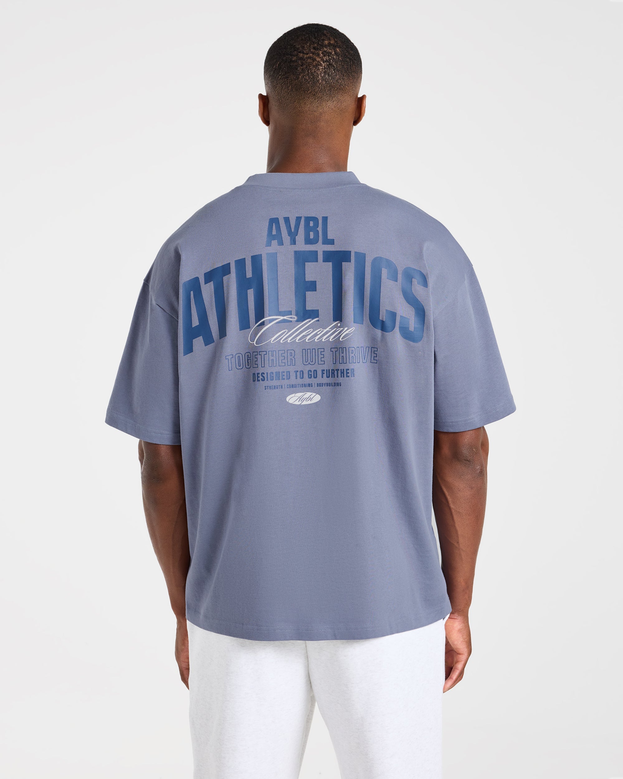 Script Collective Oversized T Shirt - Titanium Blau