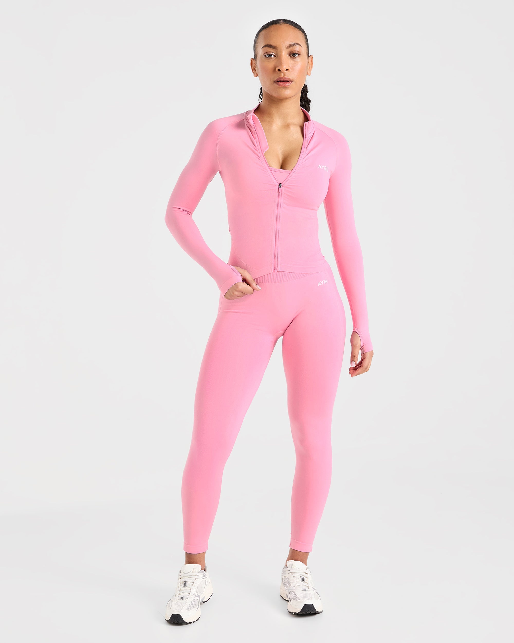 Empower Seamless Full Zip Jacket - Baby Rosa