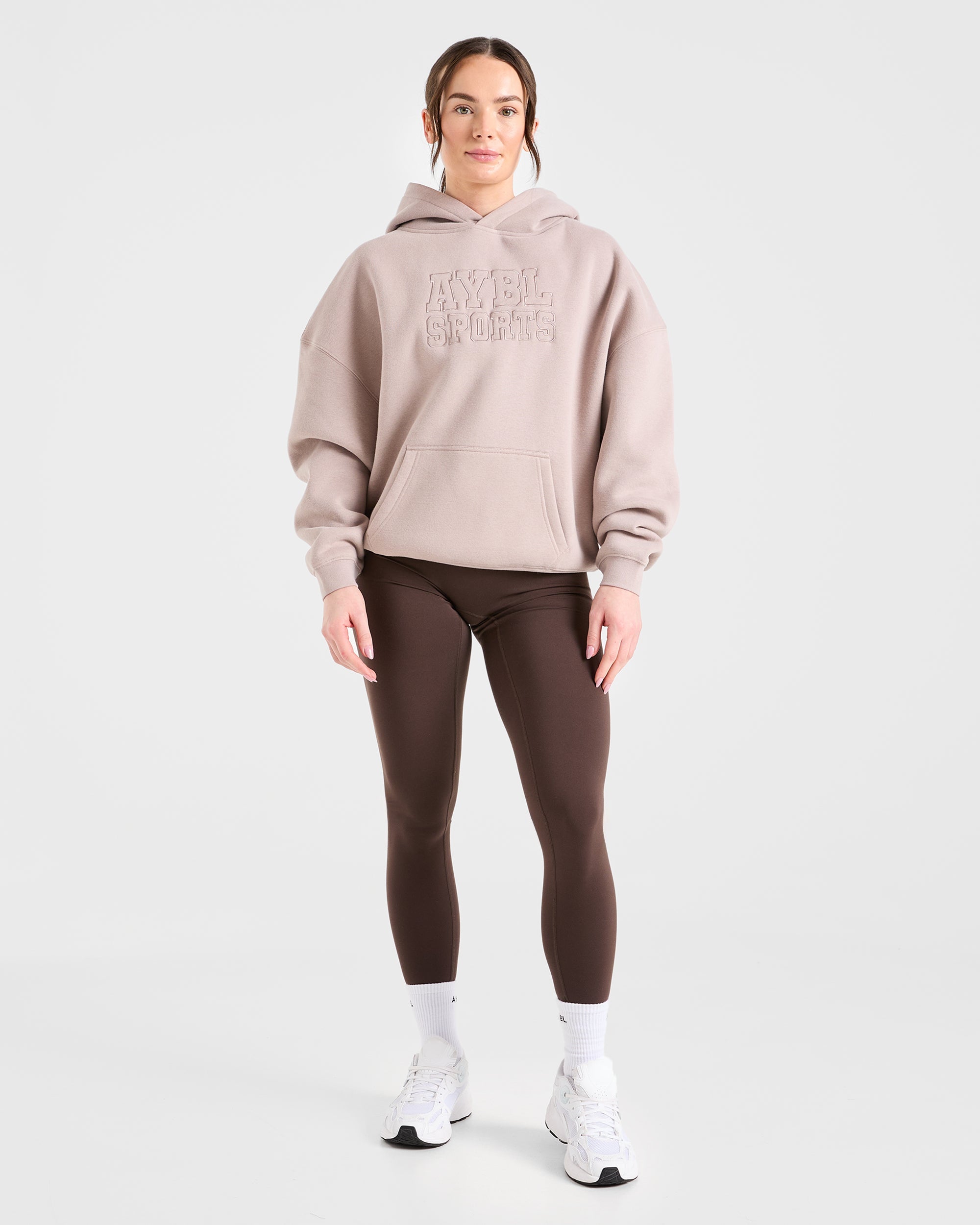 Sport Outline Oversized Hoodie - Pebble Grau