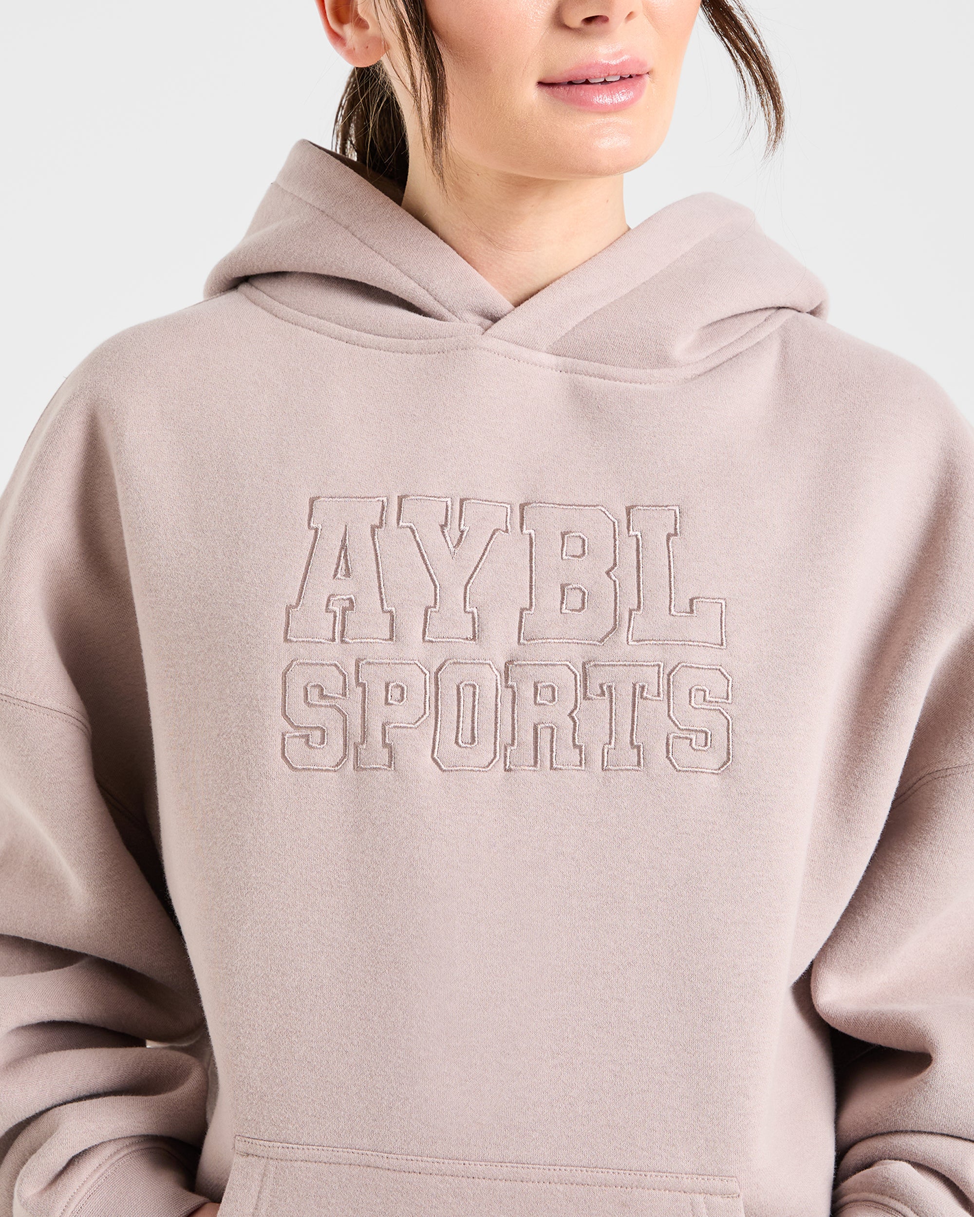 Sport Outline Oversized Hoodie - Pebble Grau