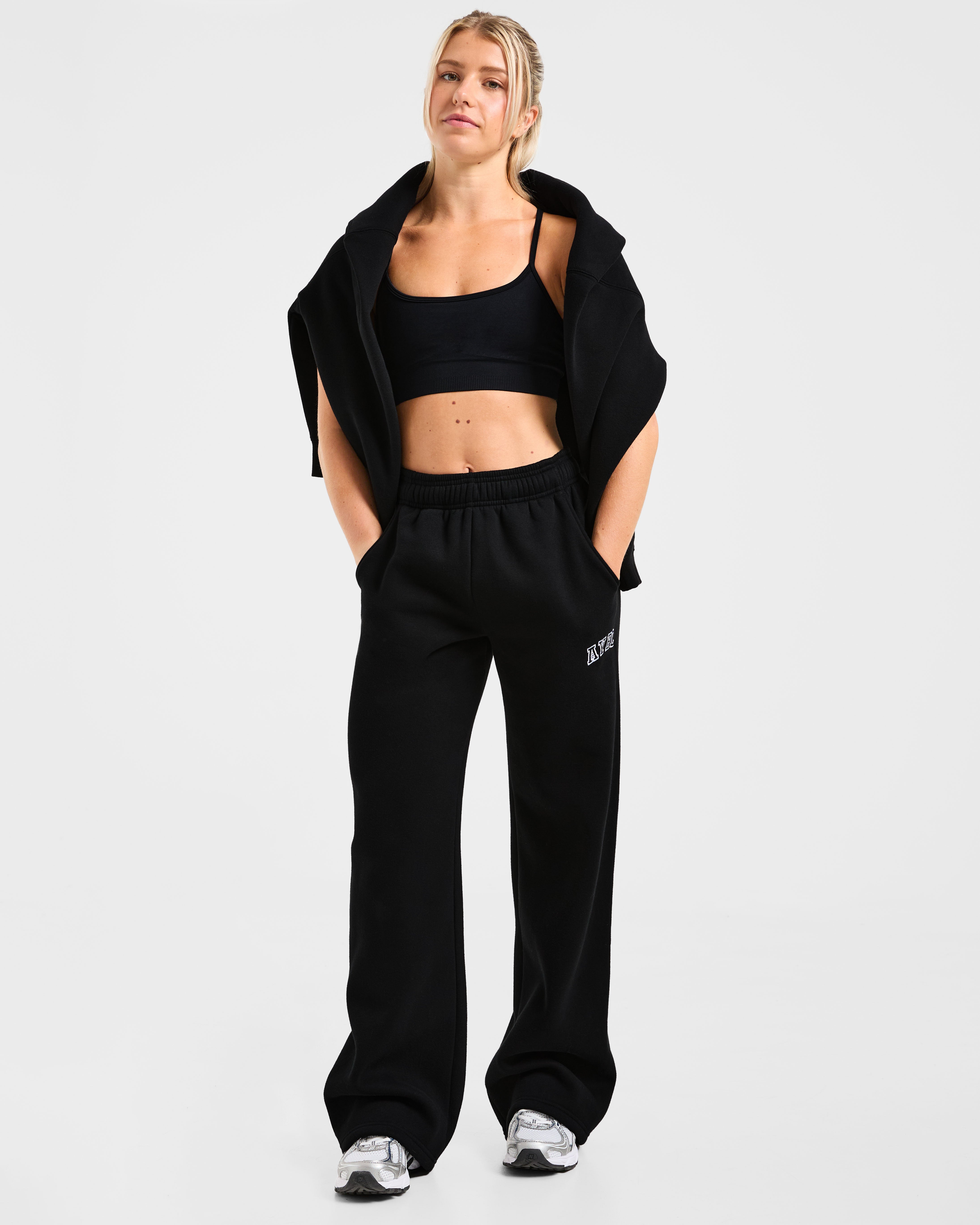 Varsity 2.0 Oversized Straight Leg Joggers - Schwarz