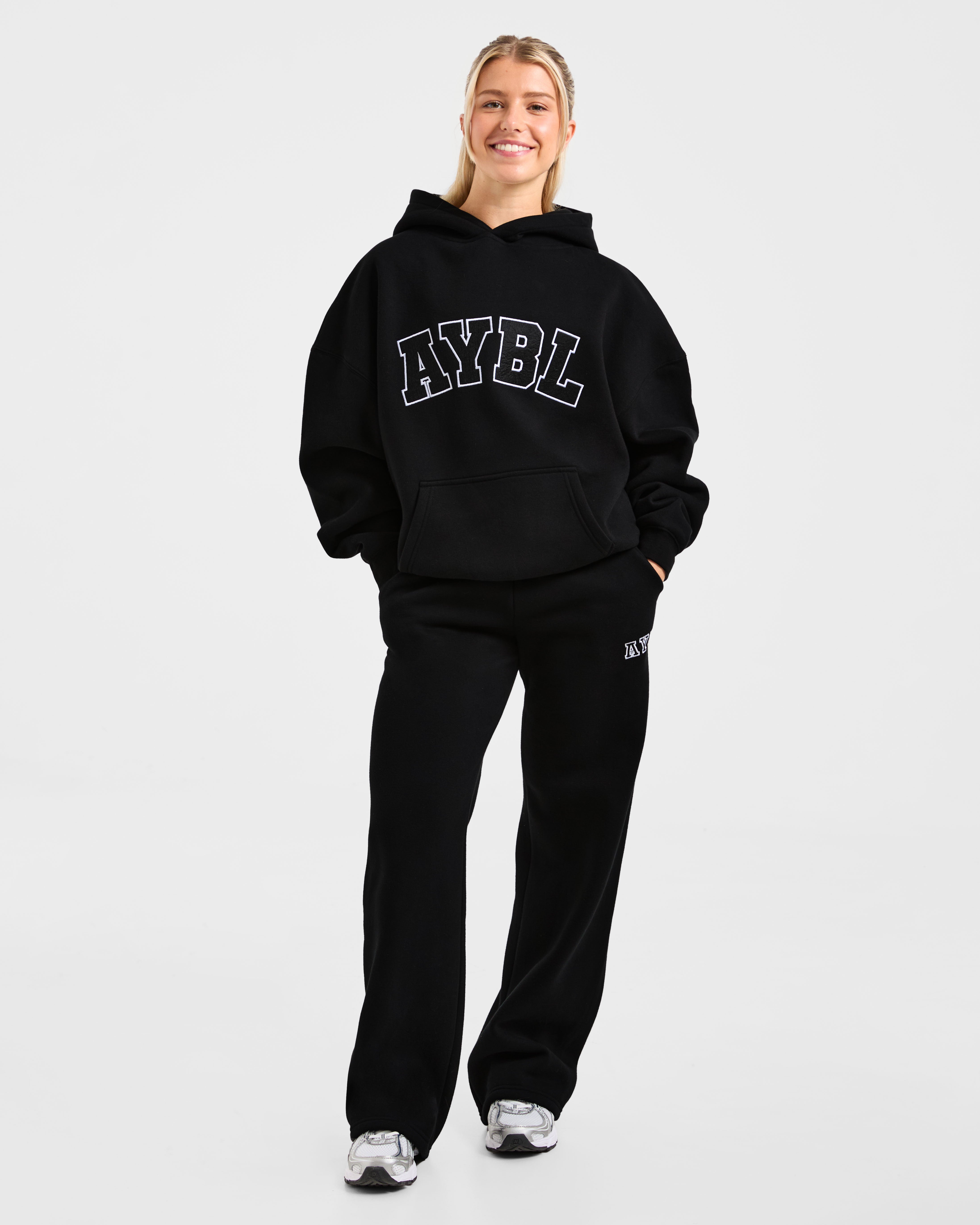 Varsity 2.0 Oversized Hoodie - Schwarz