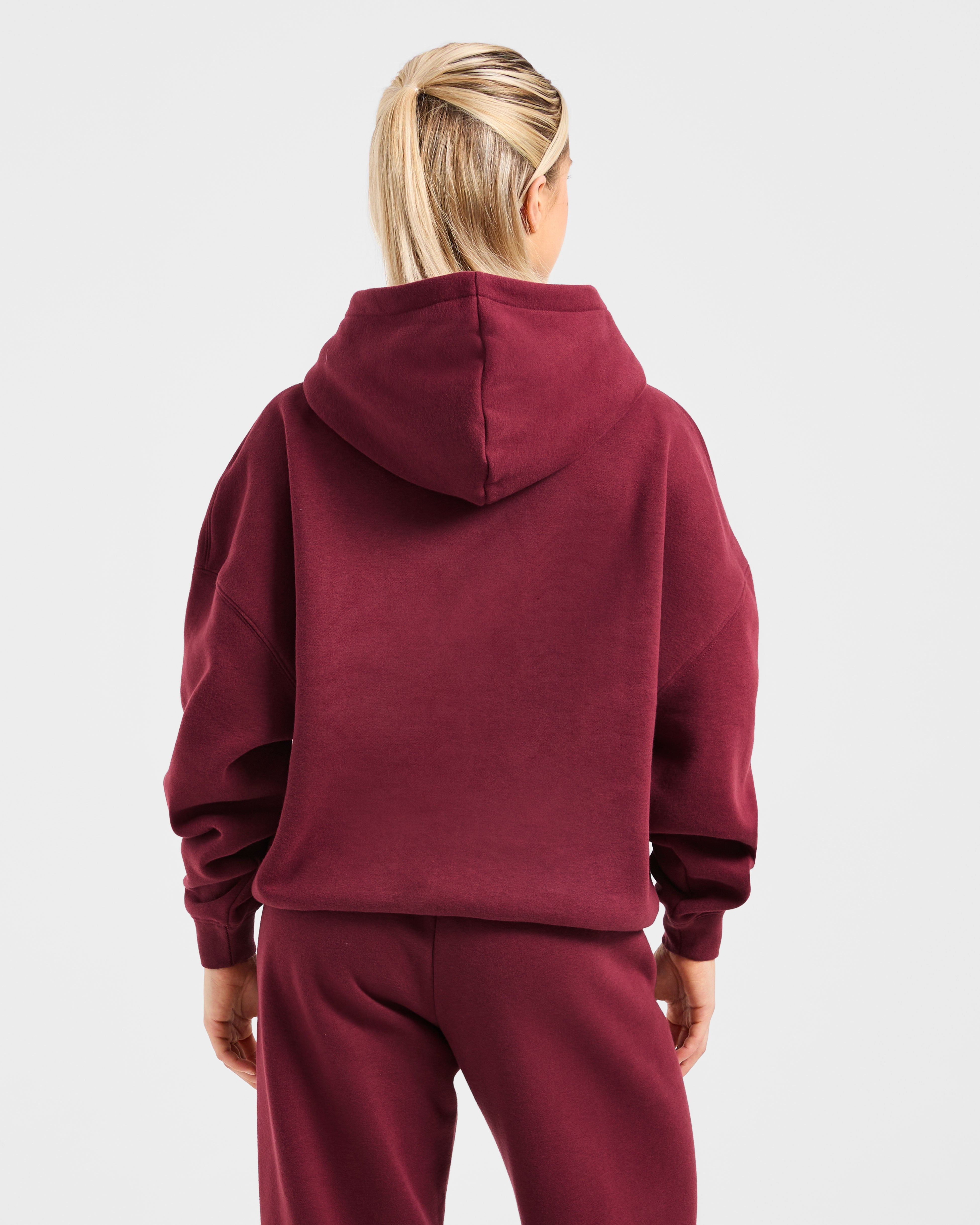 Varsity 2.0 Oversized Hoodie - Rot Wine