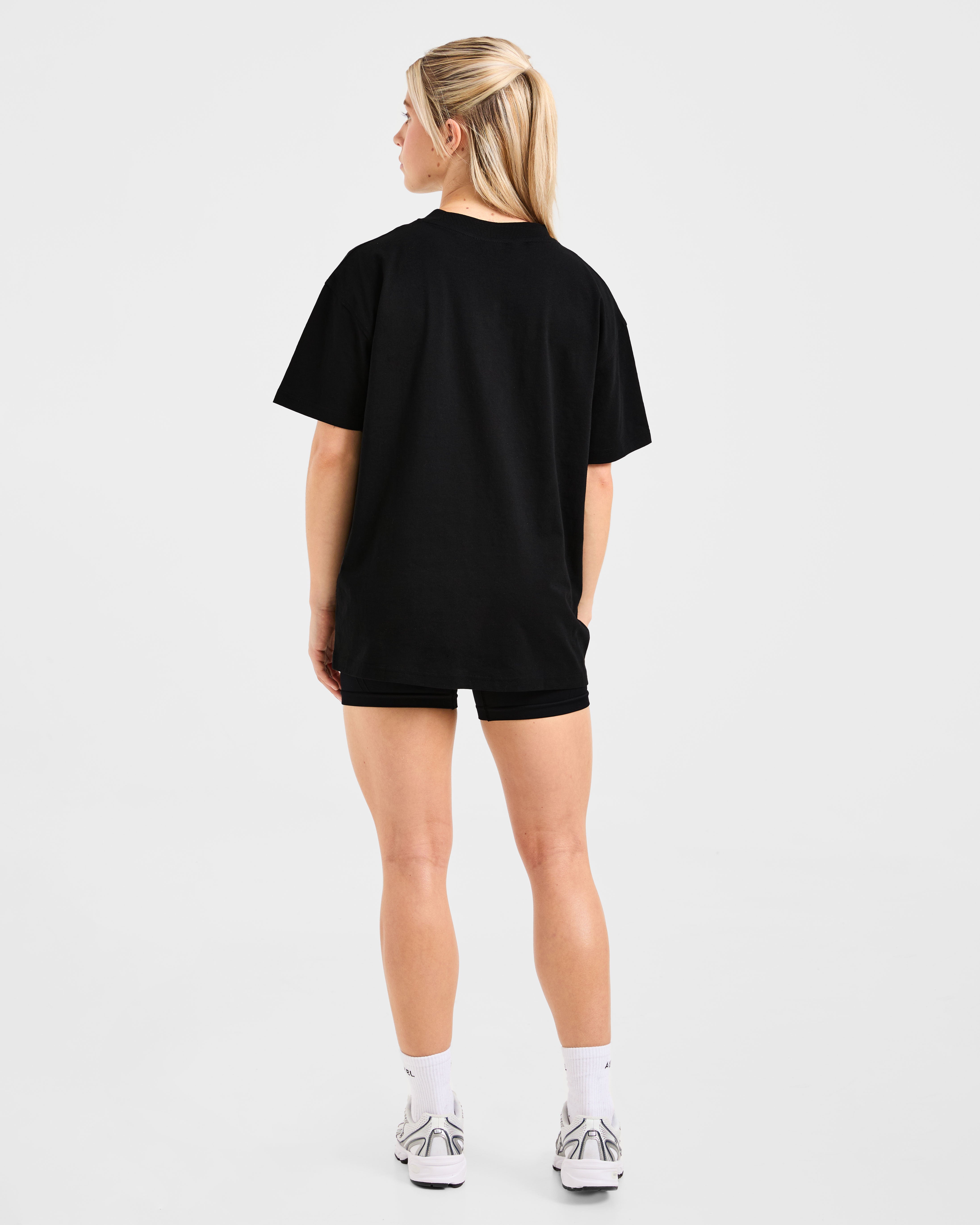 Varsity 2.0 Oversized T Shirt - Schwarz