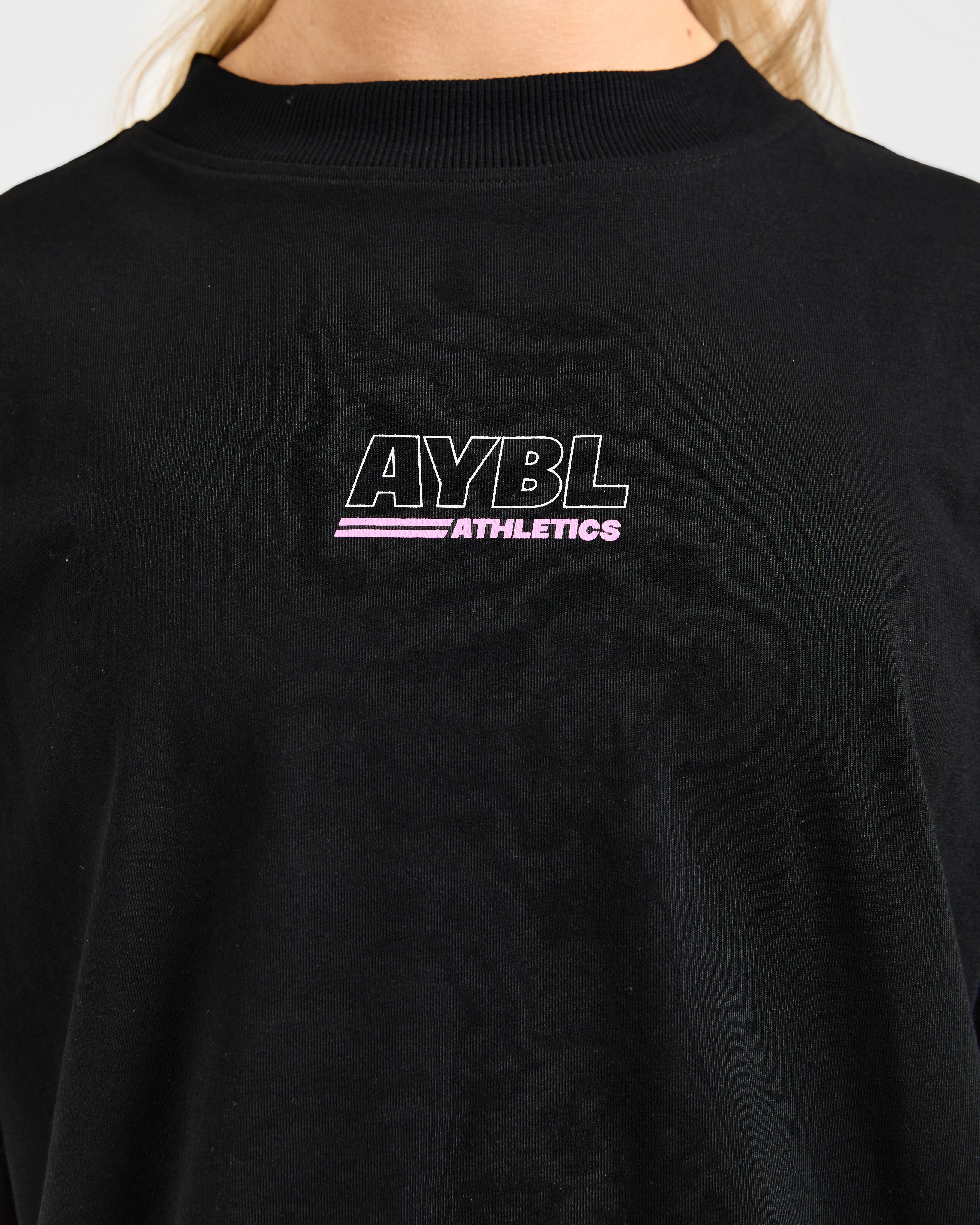 Athletics Track Oversized T Shirt - Schwarz/Rosa