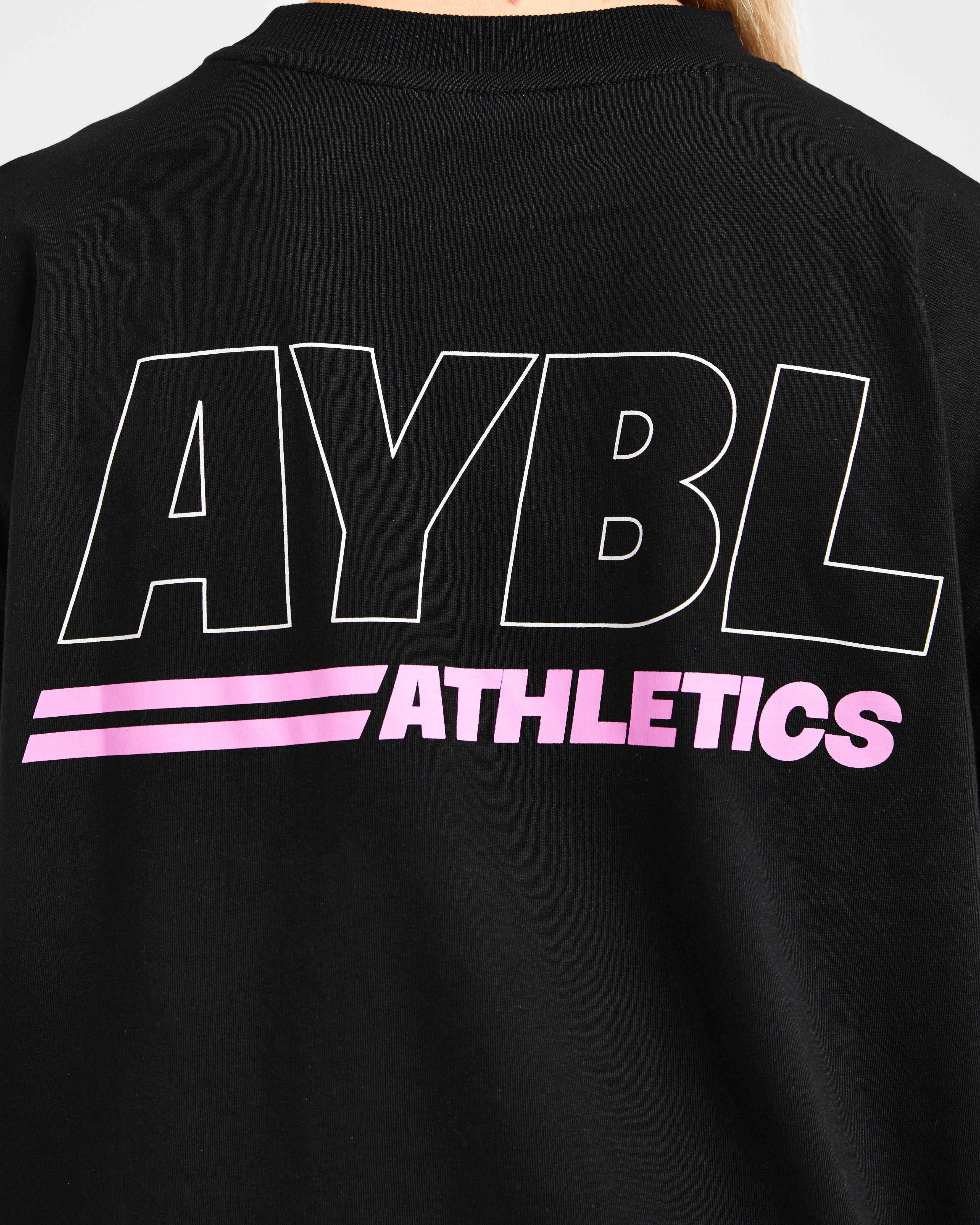 Athletics Track Oversized T Shirt - Schwarz/Rosa