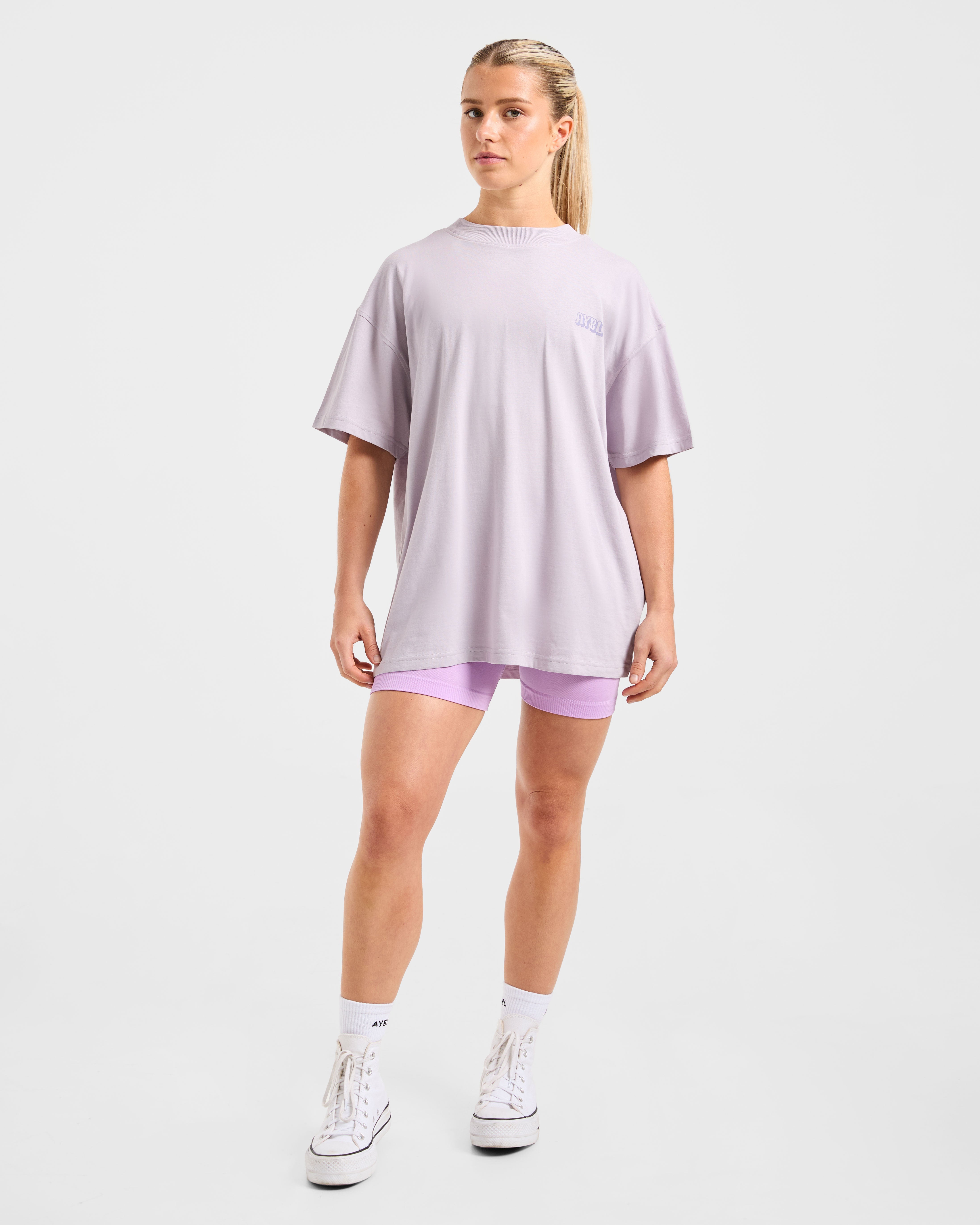 Gym Girl Era Oversized T Shirt - Lila