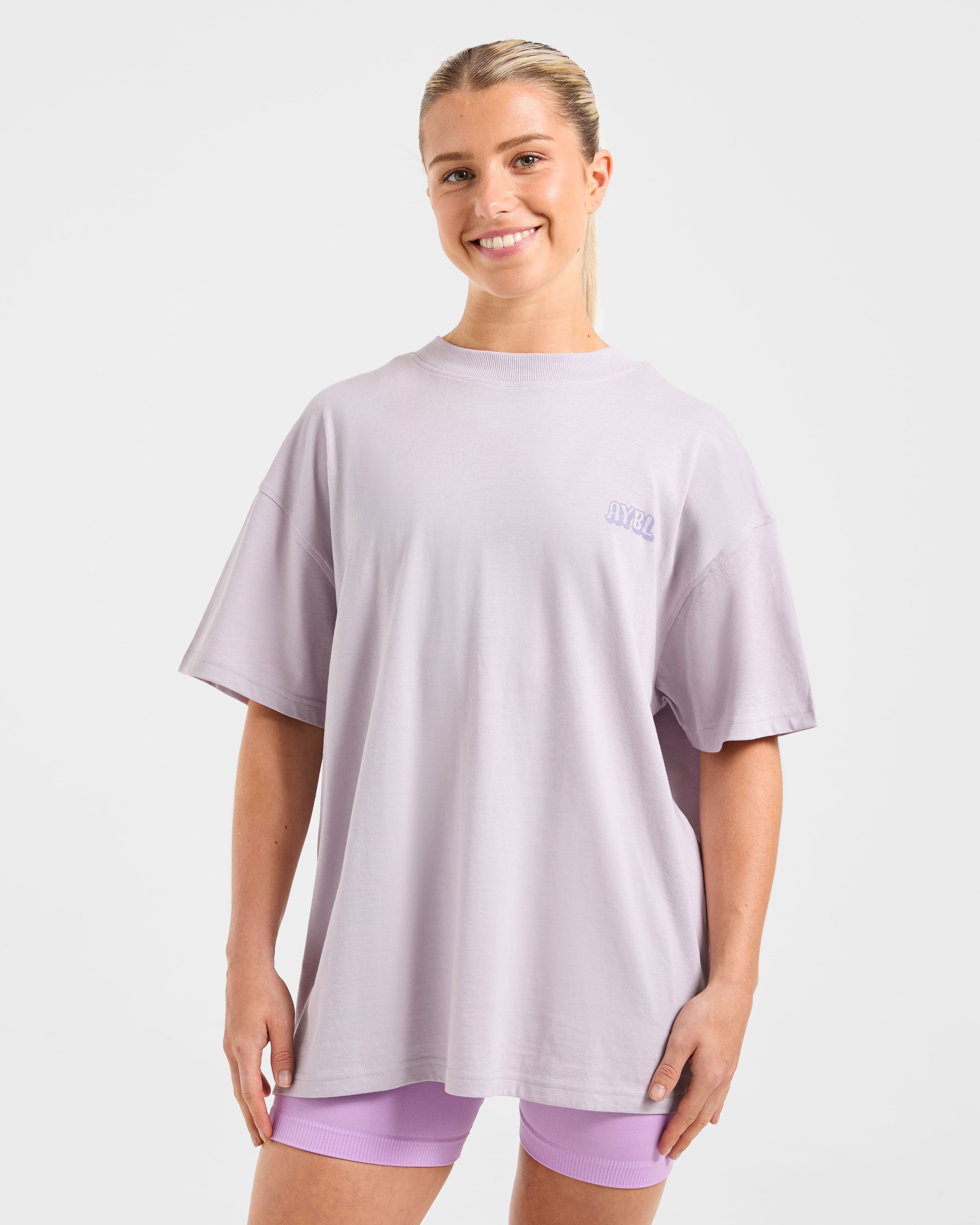 Gym Girl Era Oversized T Shirt - Lila