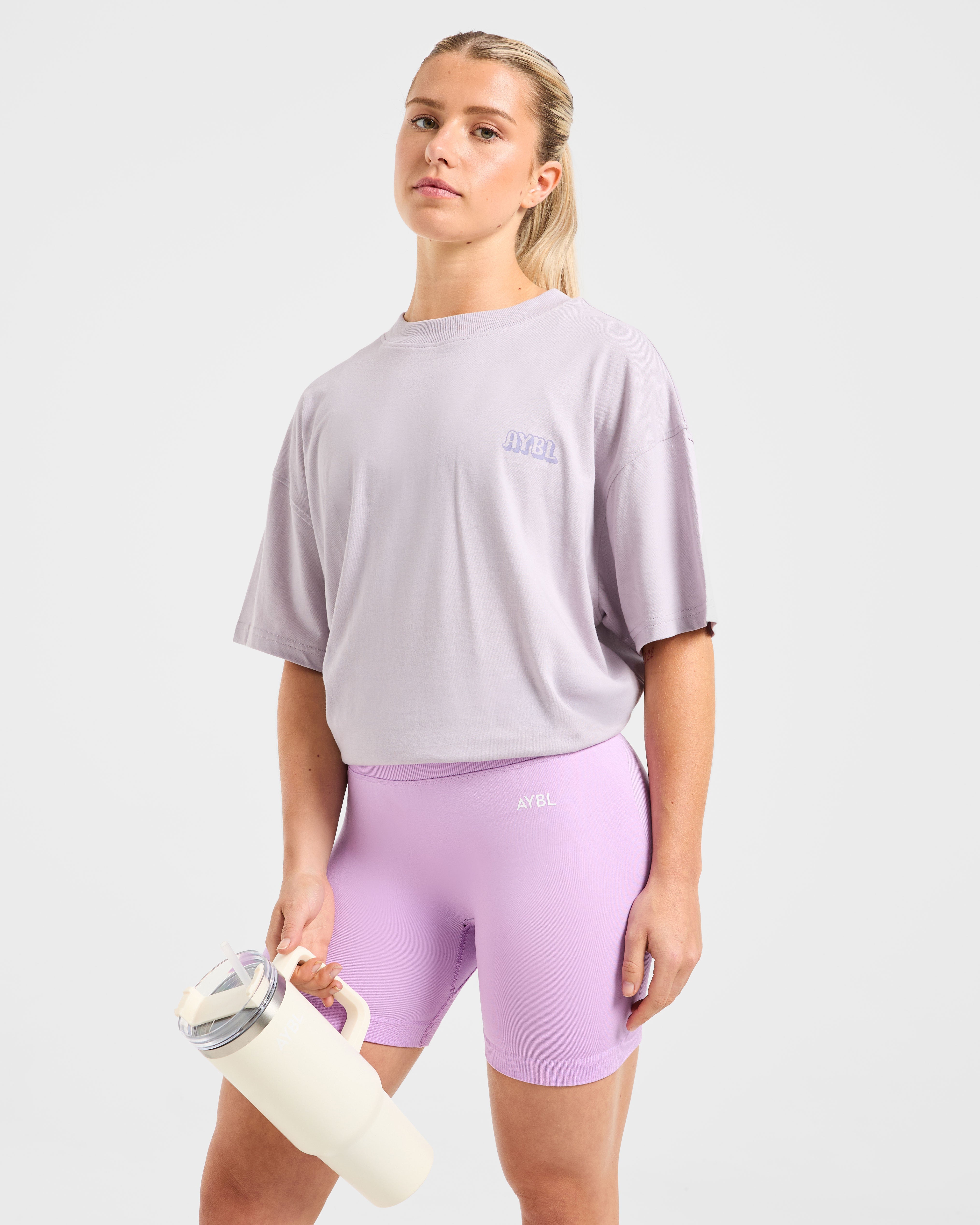 Gym Girl Era Oversized T Shirt - Lila