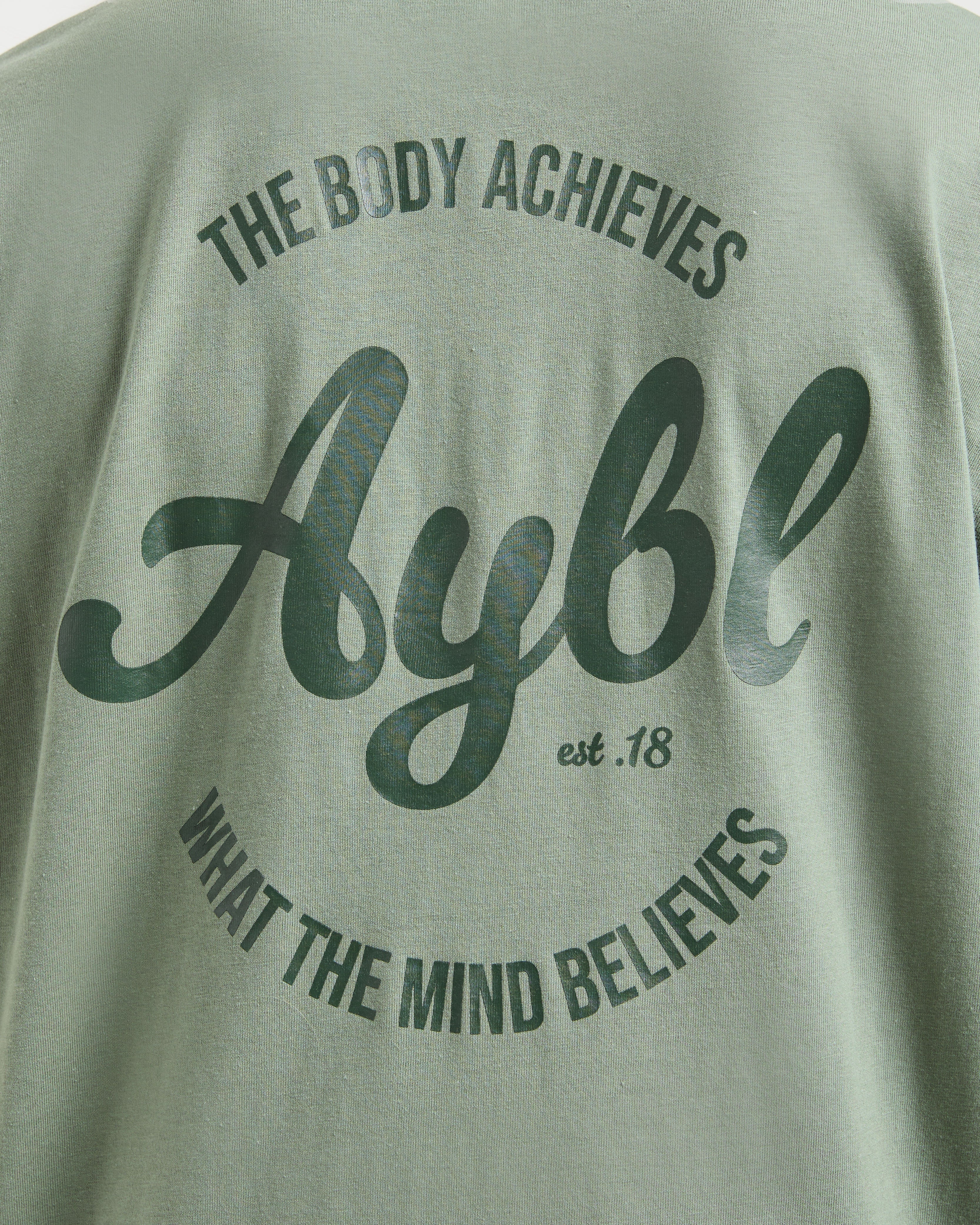 Body Achieve Mind Believe Oversized T Shirt - Grün