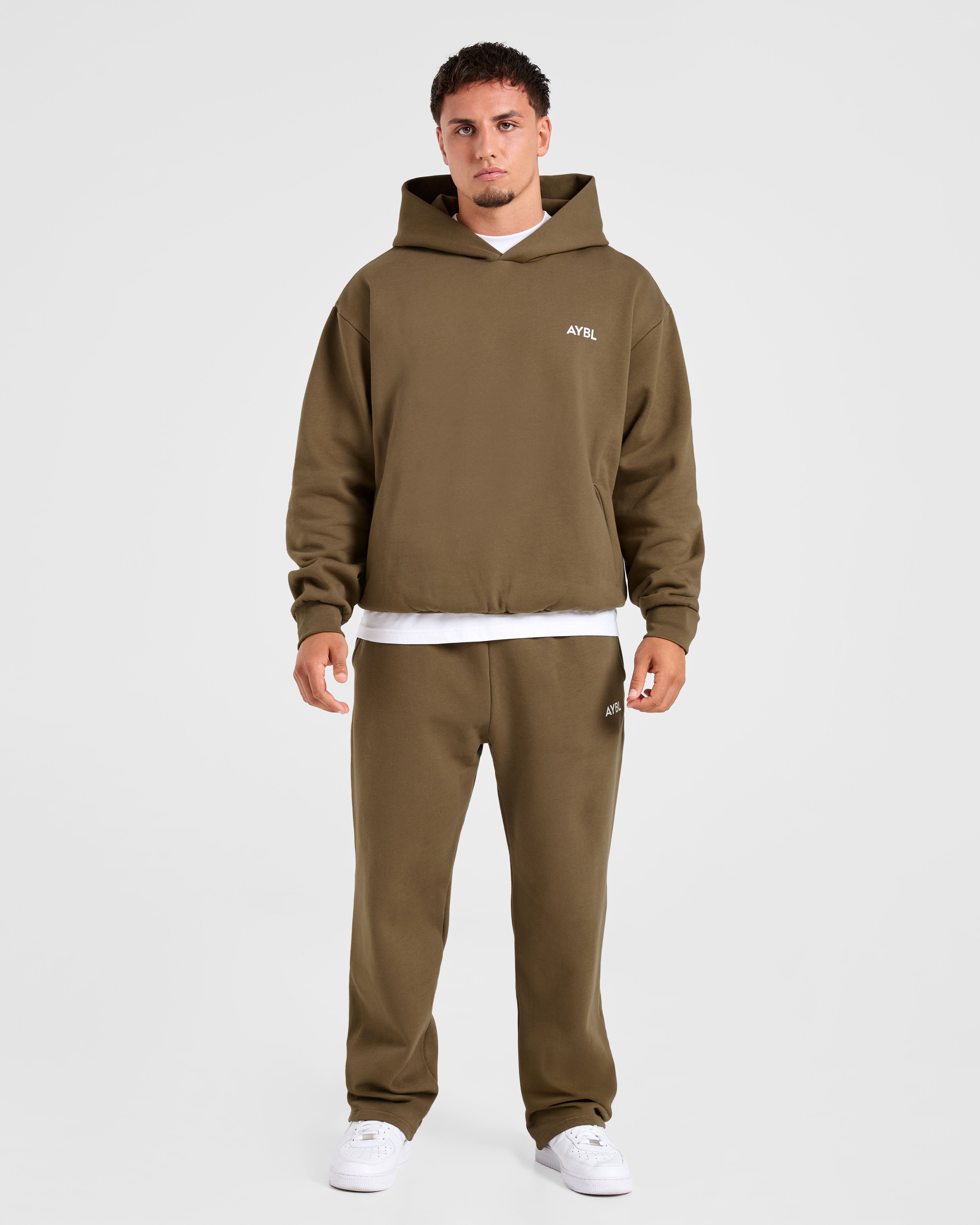 Essential Oversized Hoodie - Olive Grün