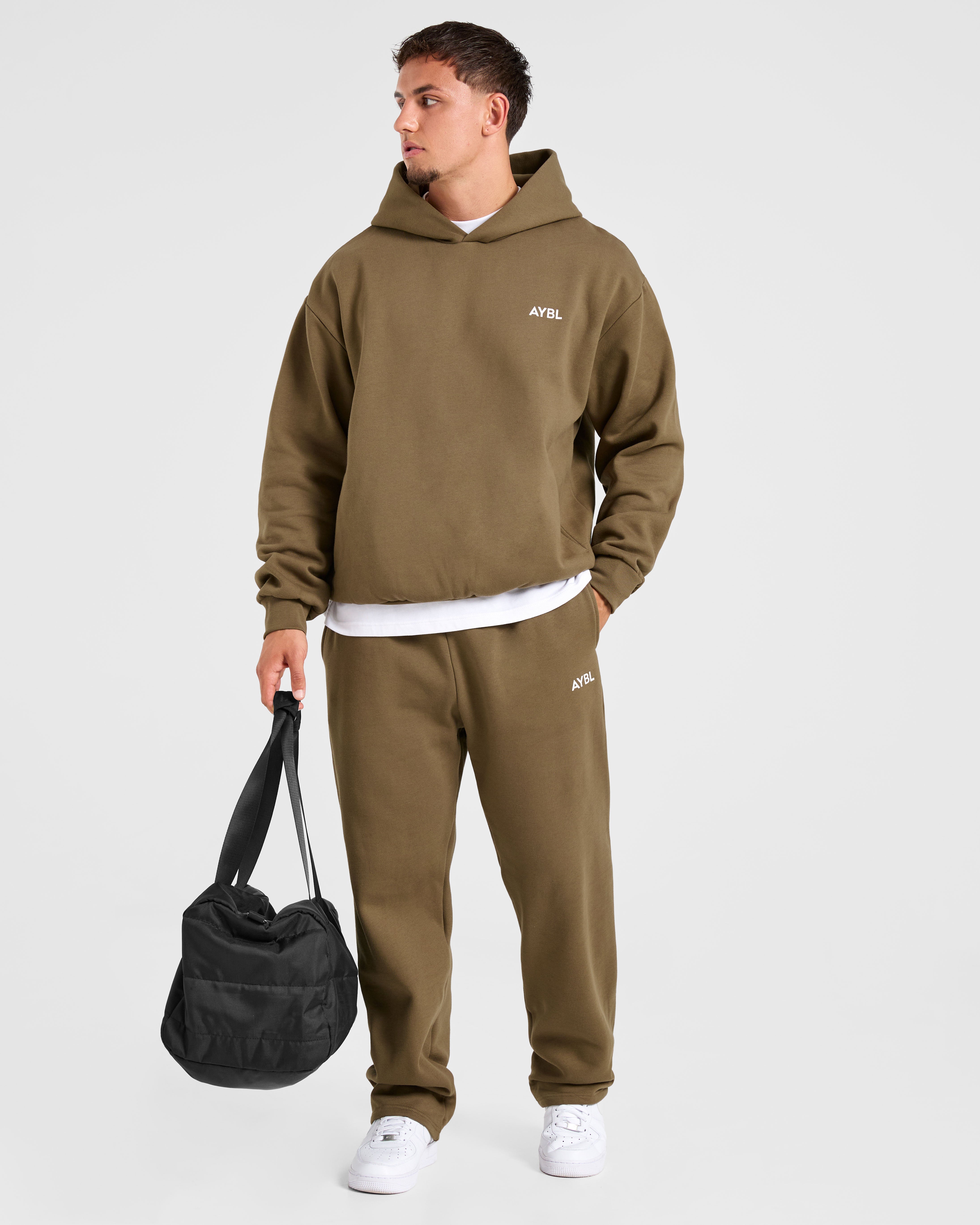 Essential Oversized Hoodie - Olive Grün