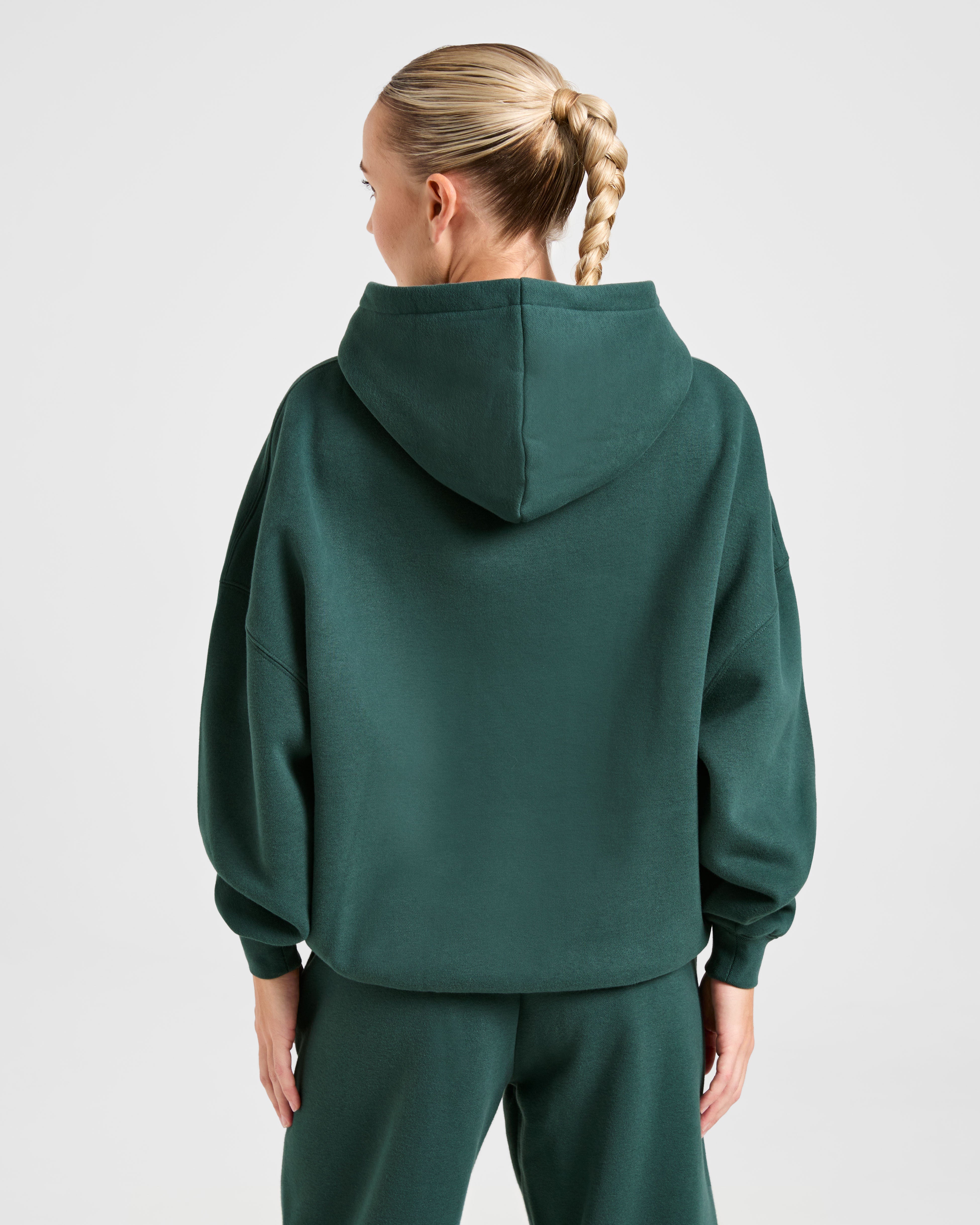 Classic Plush Oversized Hoodie - Pine Grün