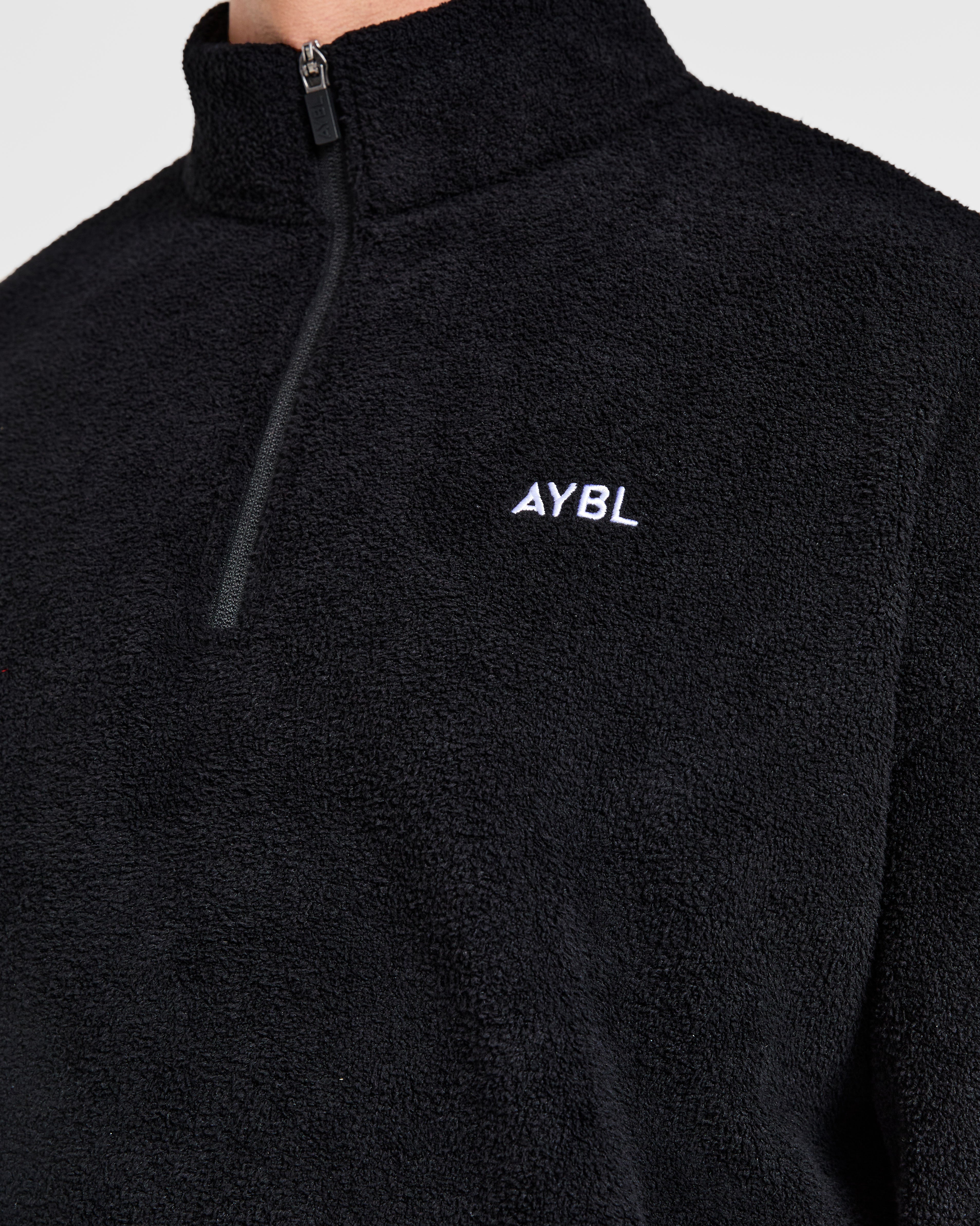 Essential 1/4 Zip Fleece - Schwarz