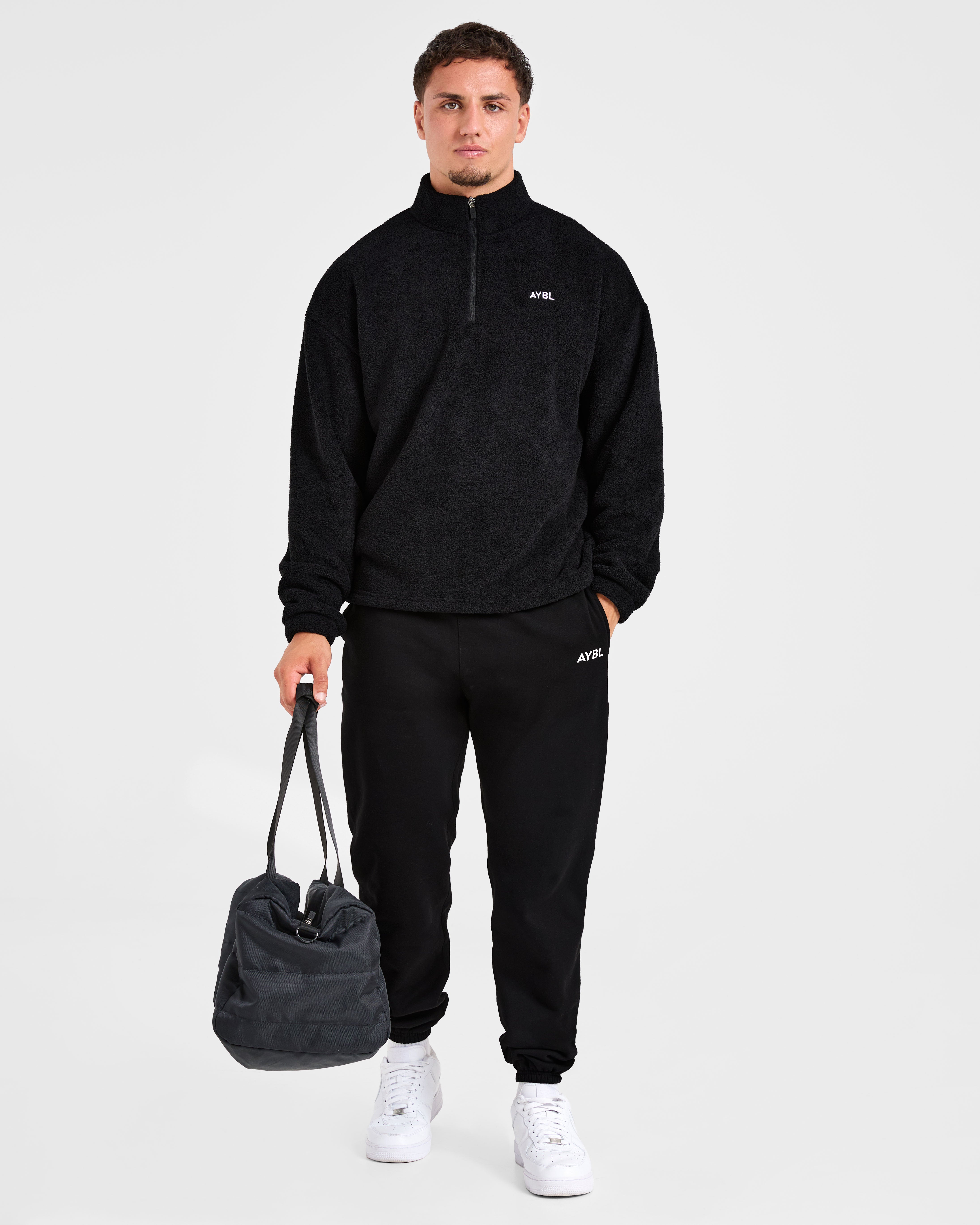 Essential 1/4 Zip Fleece - Schwarz