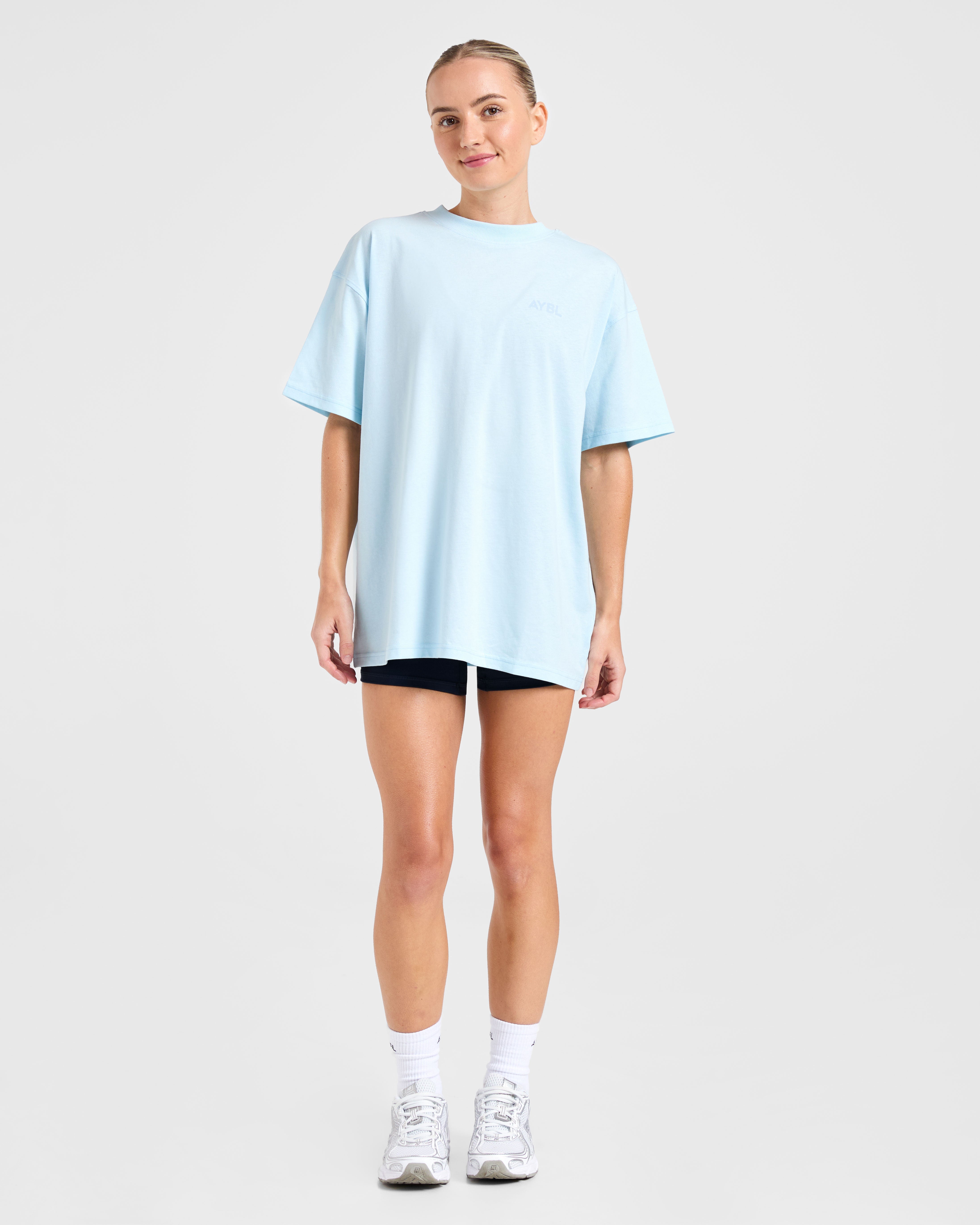 Lift Graphic Oversized T Shirt - Baby Blau