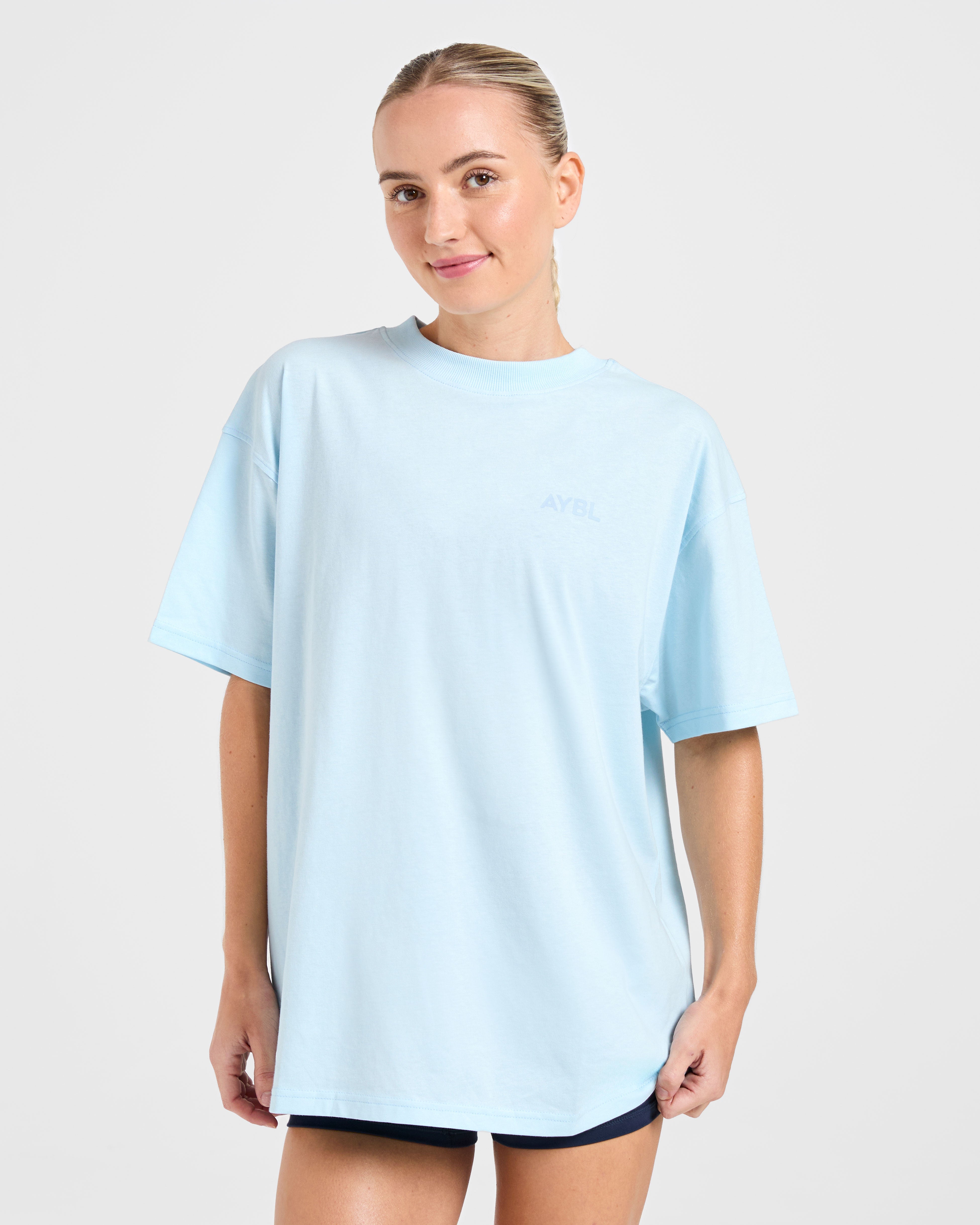 Lift Graphic Oversized T Shirt - Baby Blau