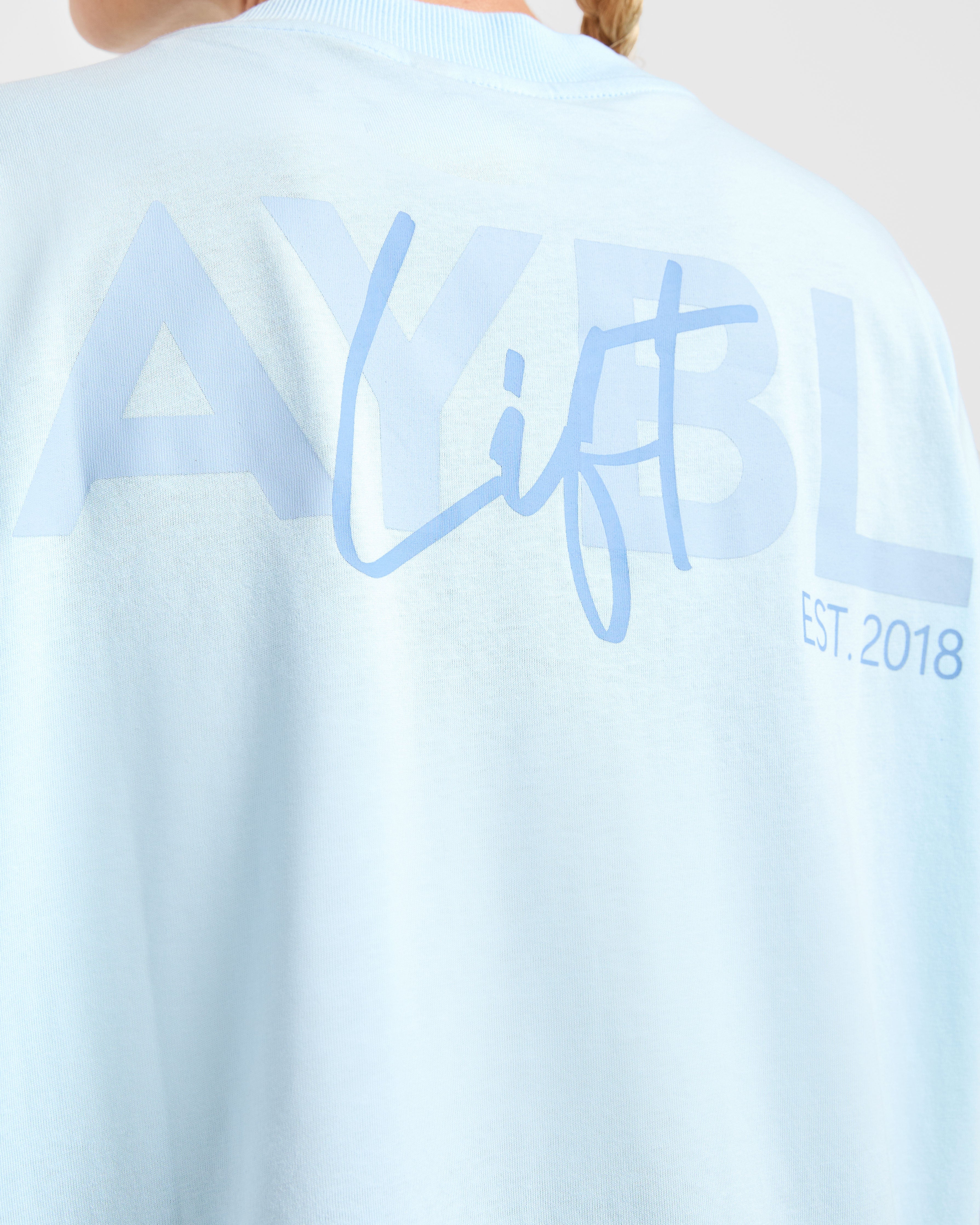 Lift Graphic Oversized T Shirt - Baby Blau
