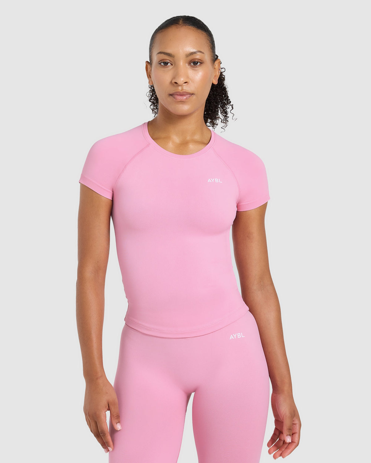 Enhance Seamless Short Sleeve Top - Sugar Rosa