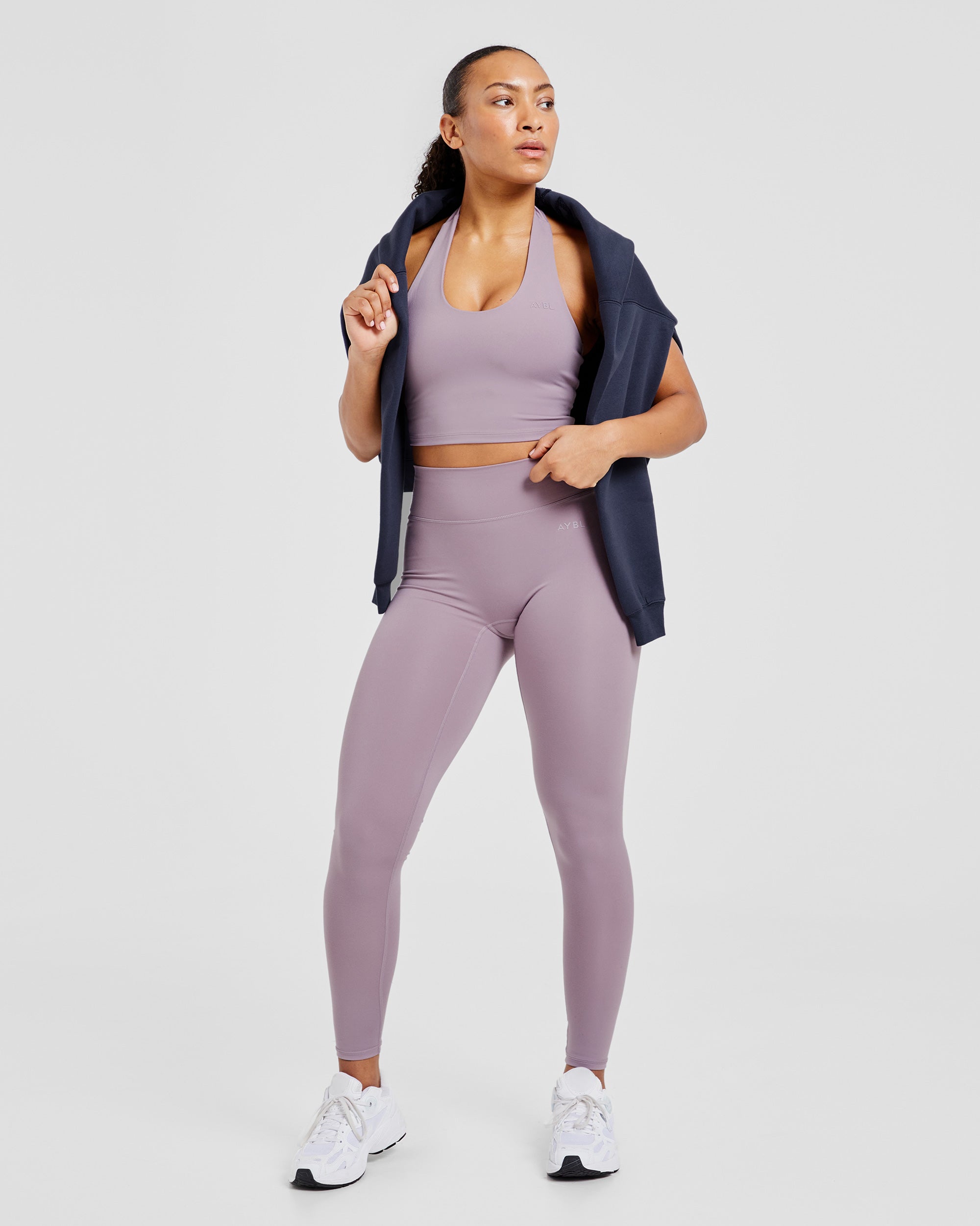 Staple Halterneck Crop Top - Mauve Lila