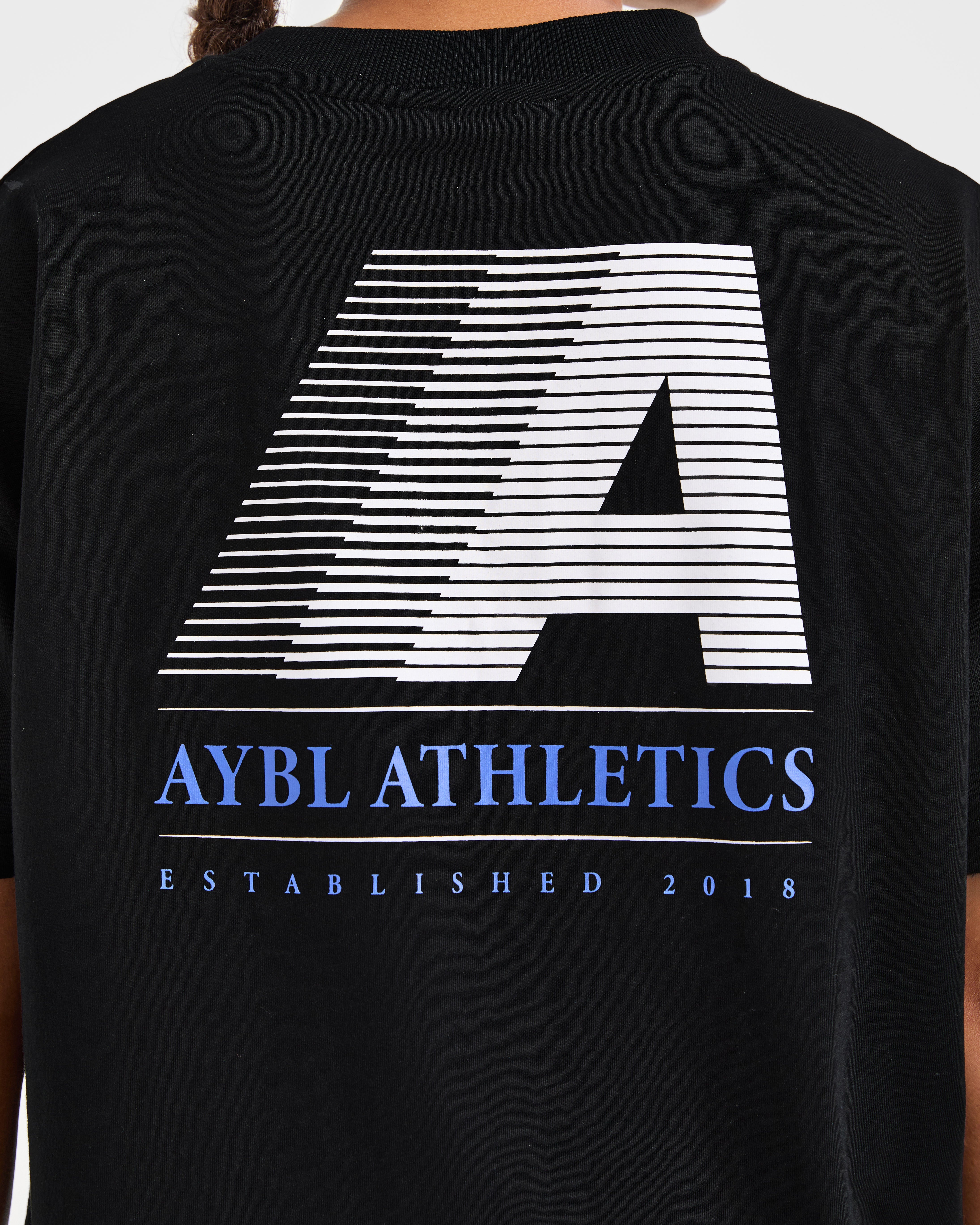 Retro Athletics Oversized T Shirt - Schwarz