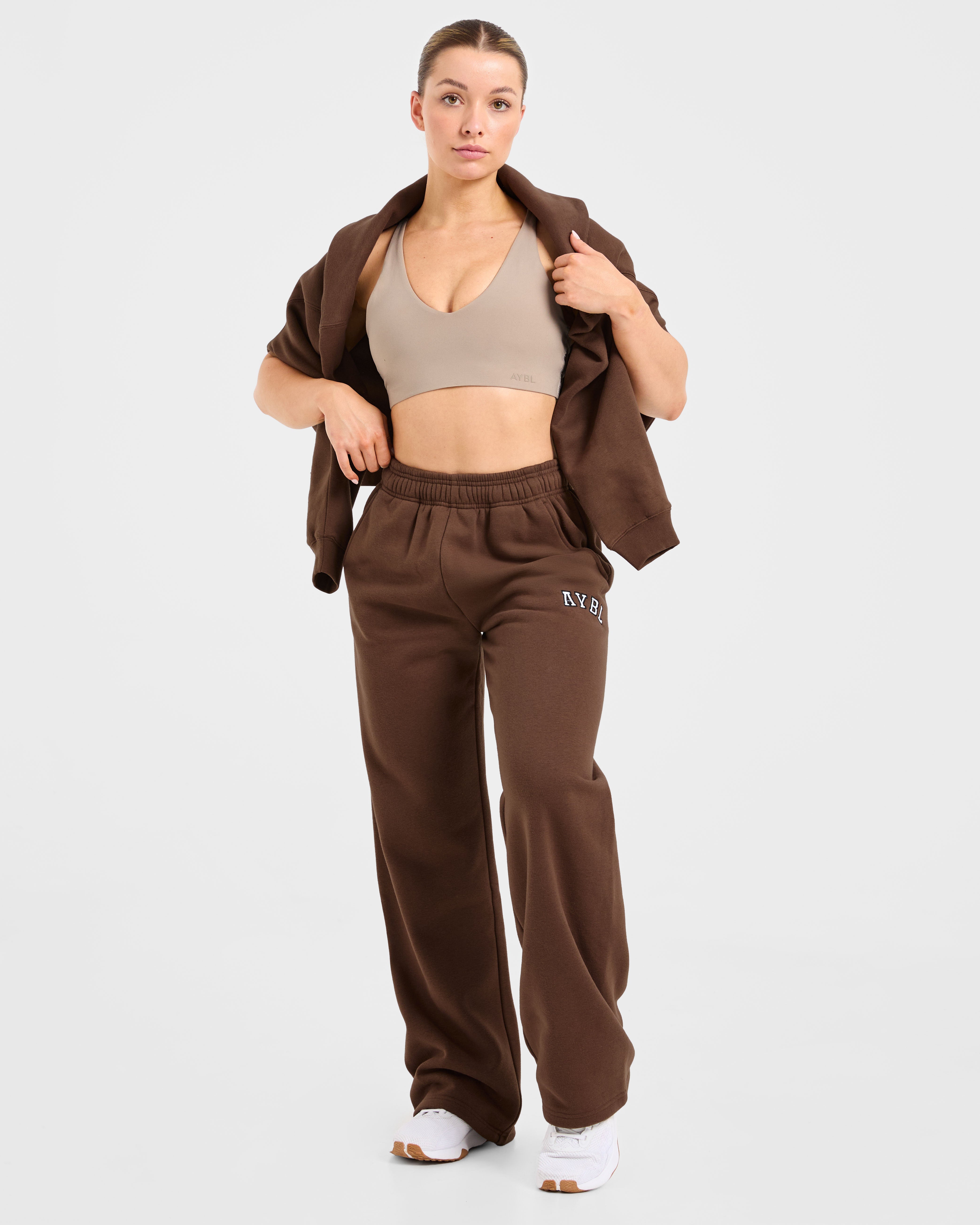 Varsity 2.0 Oversized Straight Leg Joggers - Braun