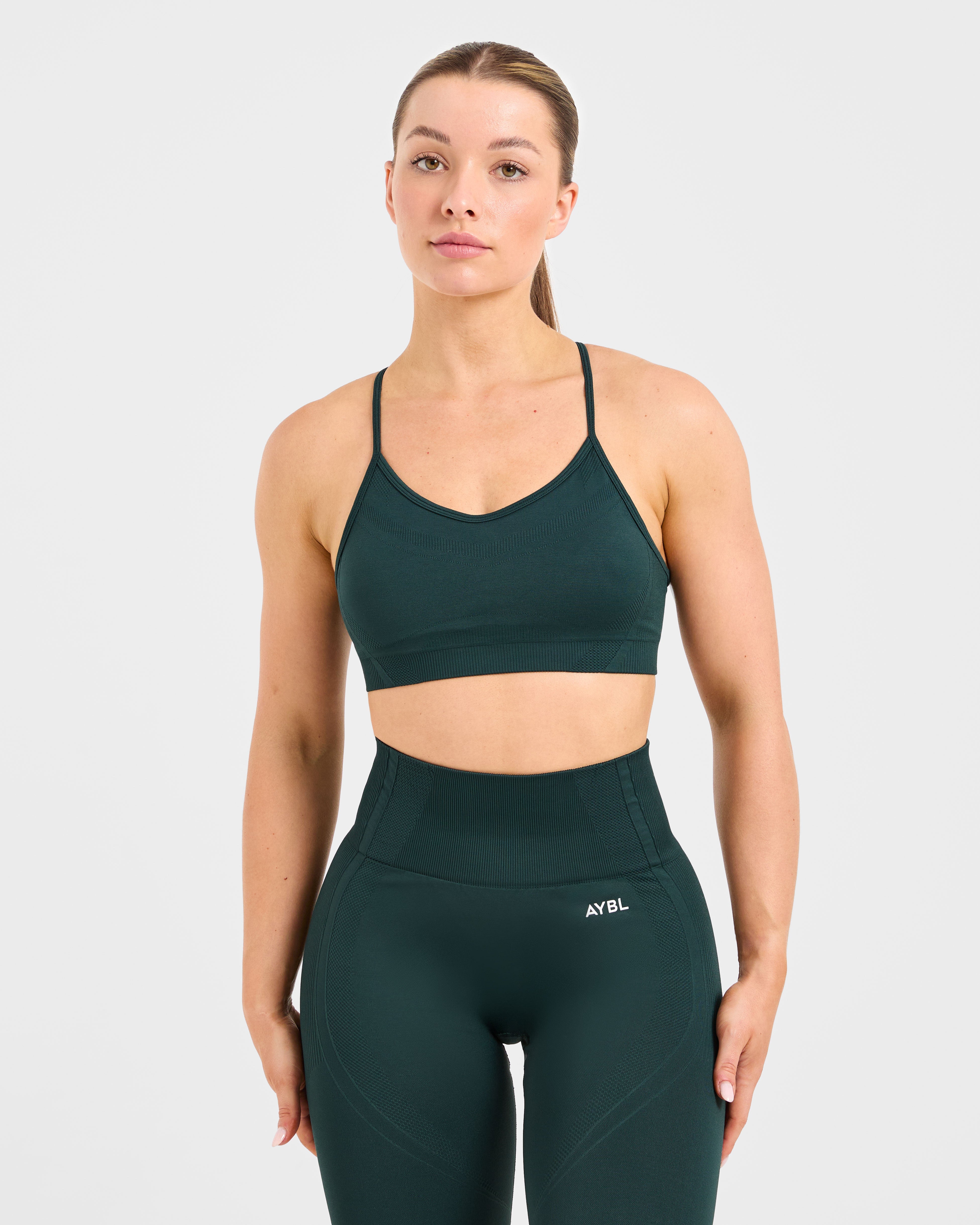 Balance V3 Seamless Strappy Sports Bra - Dark Grün