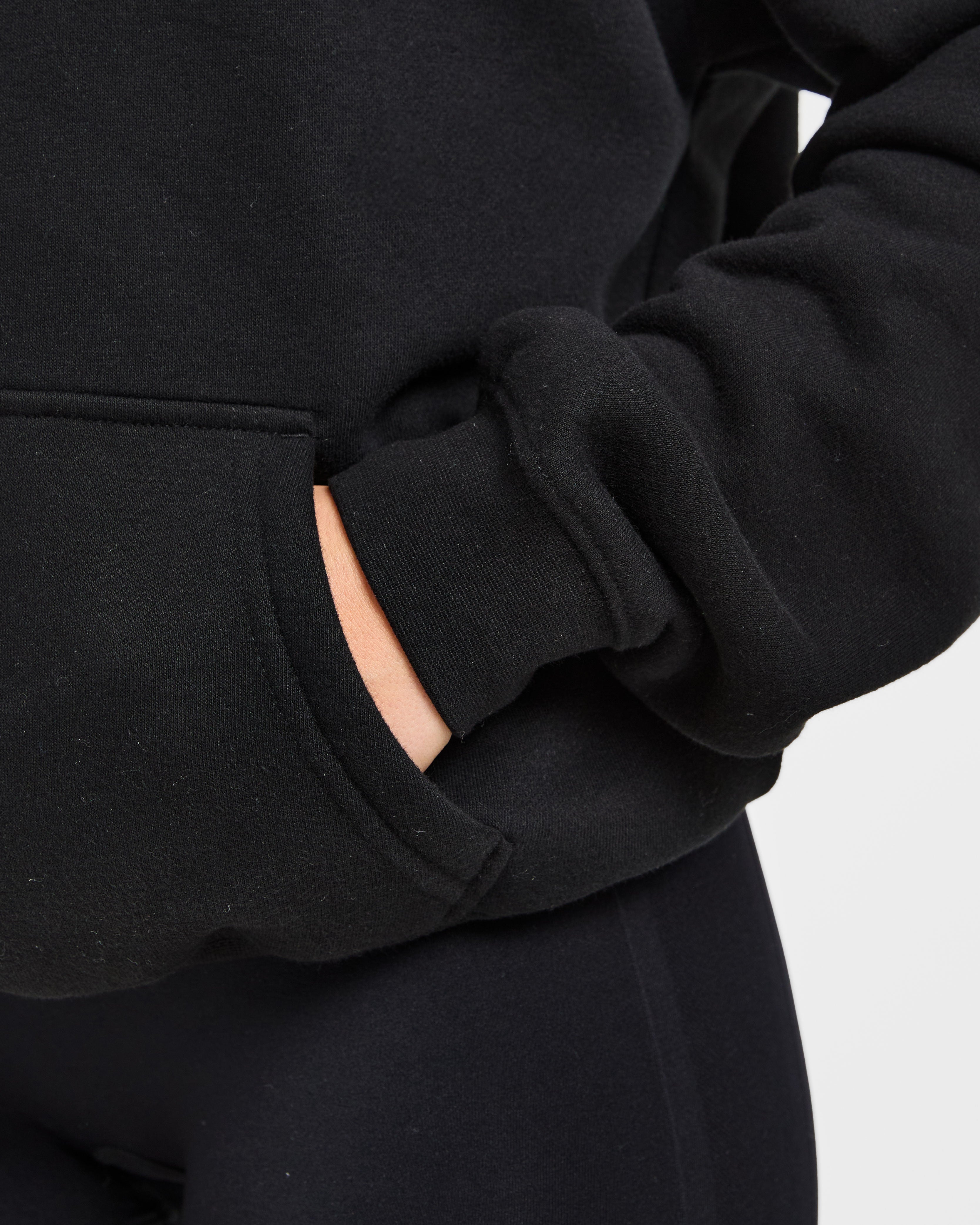 Script Embroidered Oversized Hoodie - Schwarz