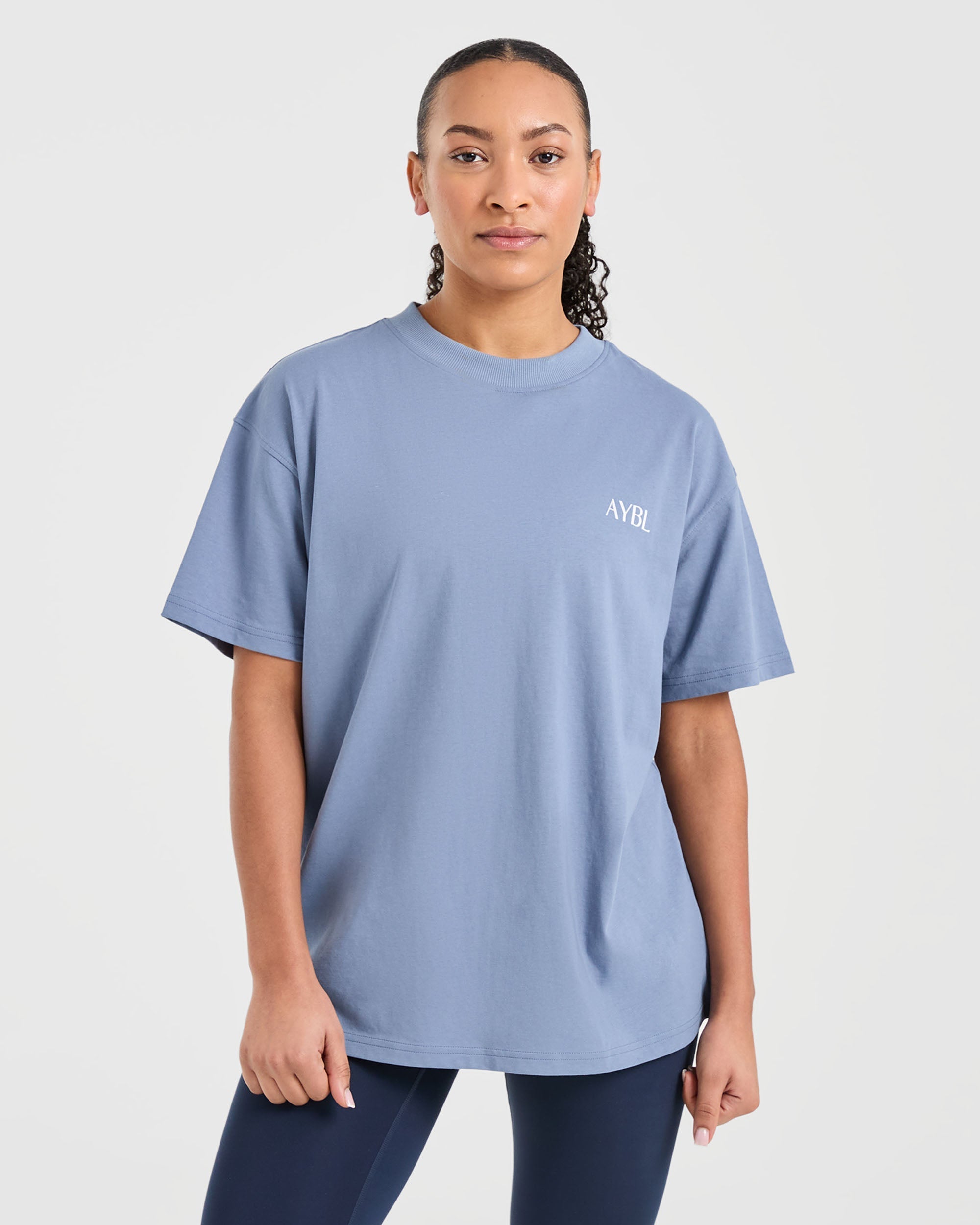 Strength Club Oversized T Shirt - Blau