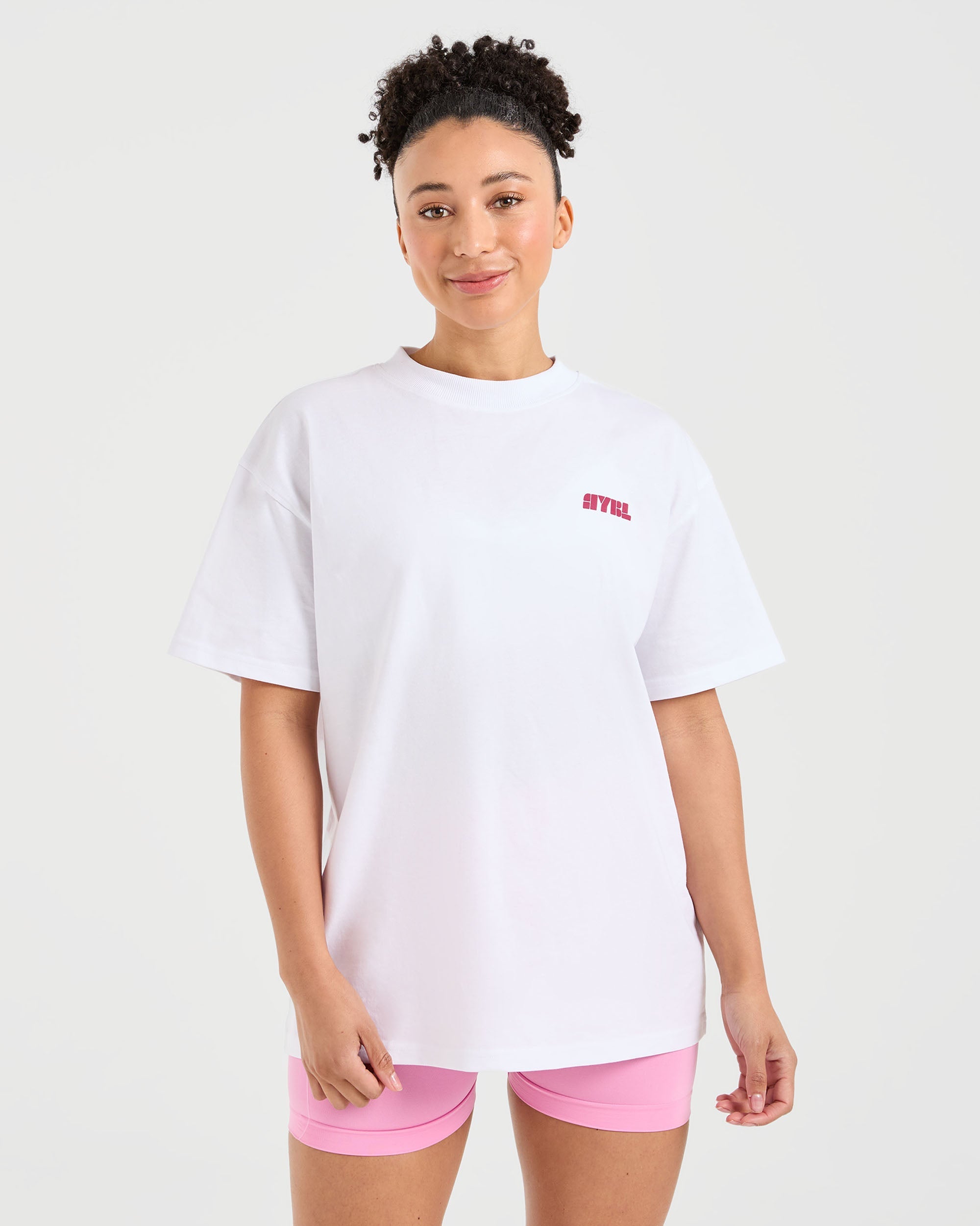 Athletics Retro Oversized T Shirt - Wit