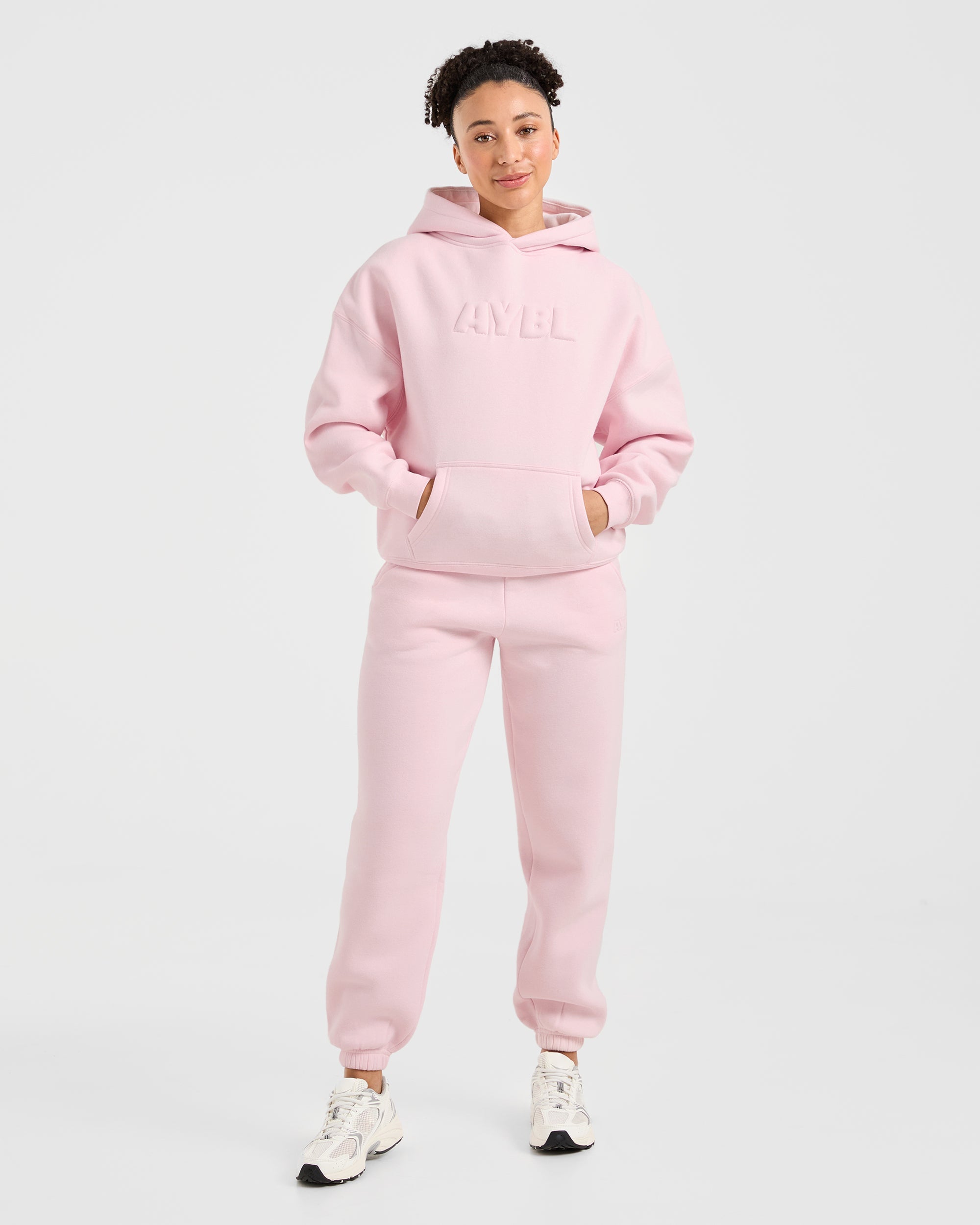 Classic Plush Oversized Hoodie - Pastel Rosa