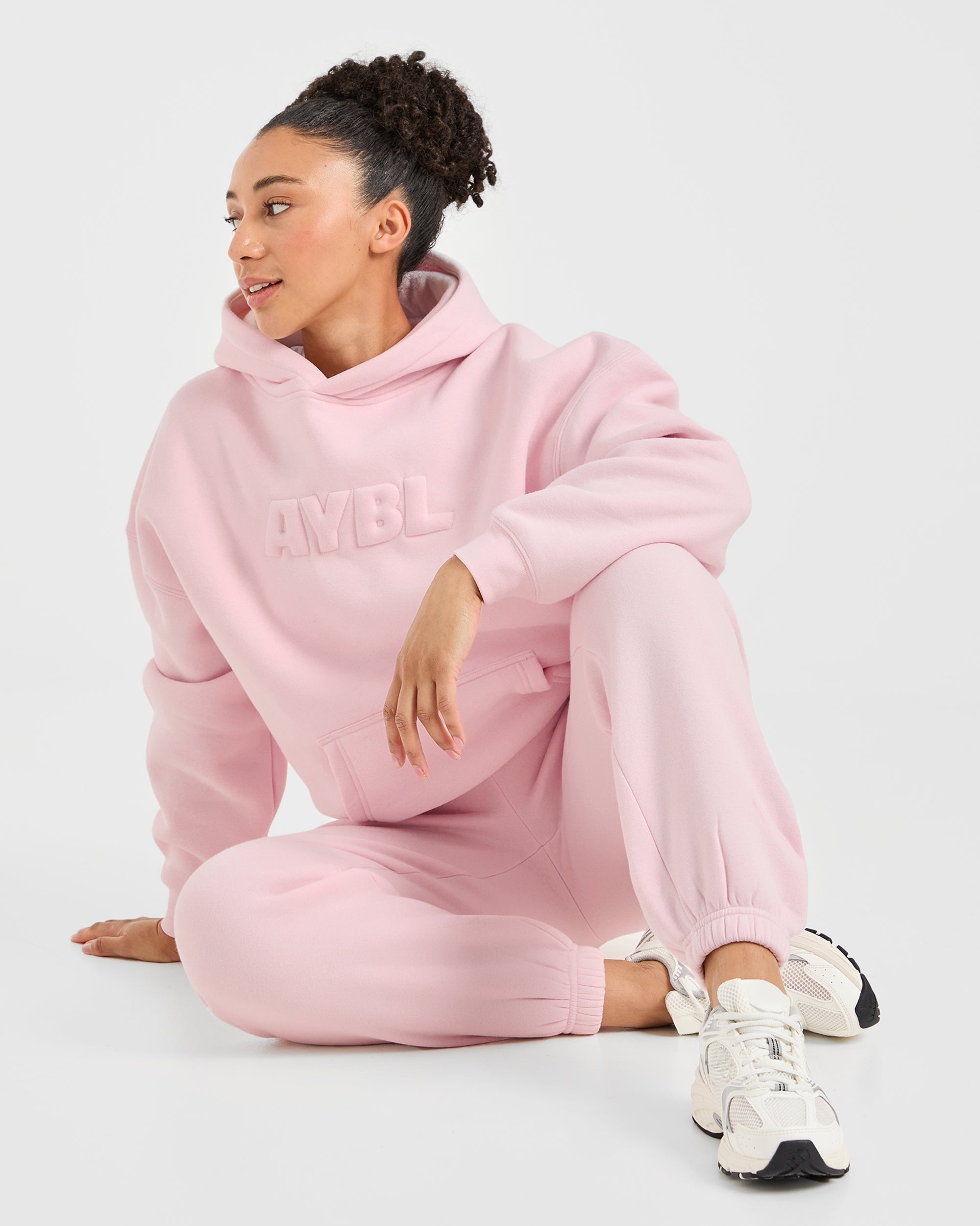Classic Plush Oversized Hoodie - Pastel Rosa