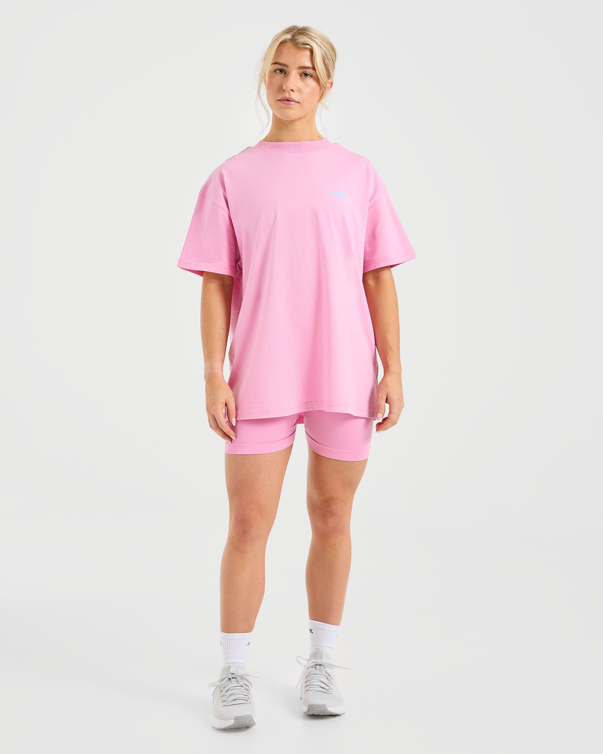 Sports Club Wavy Oversized T Shirt - Baby Rosa